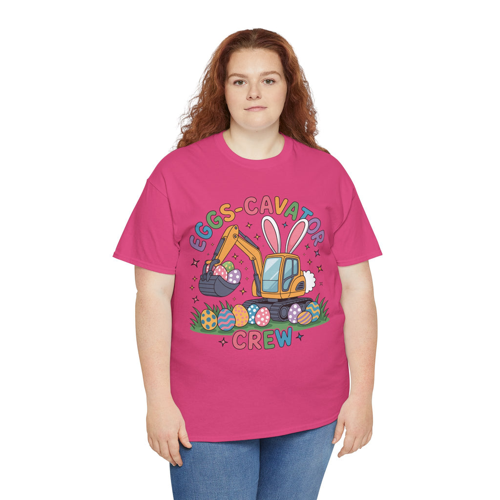Easter 'Eggs-cavator Crew' Kids Tee — Excavator Bunny & Eggs Unisex Cotton Tee