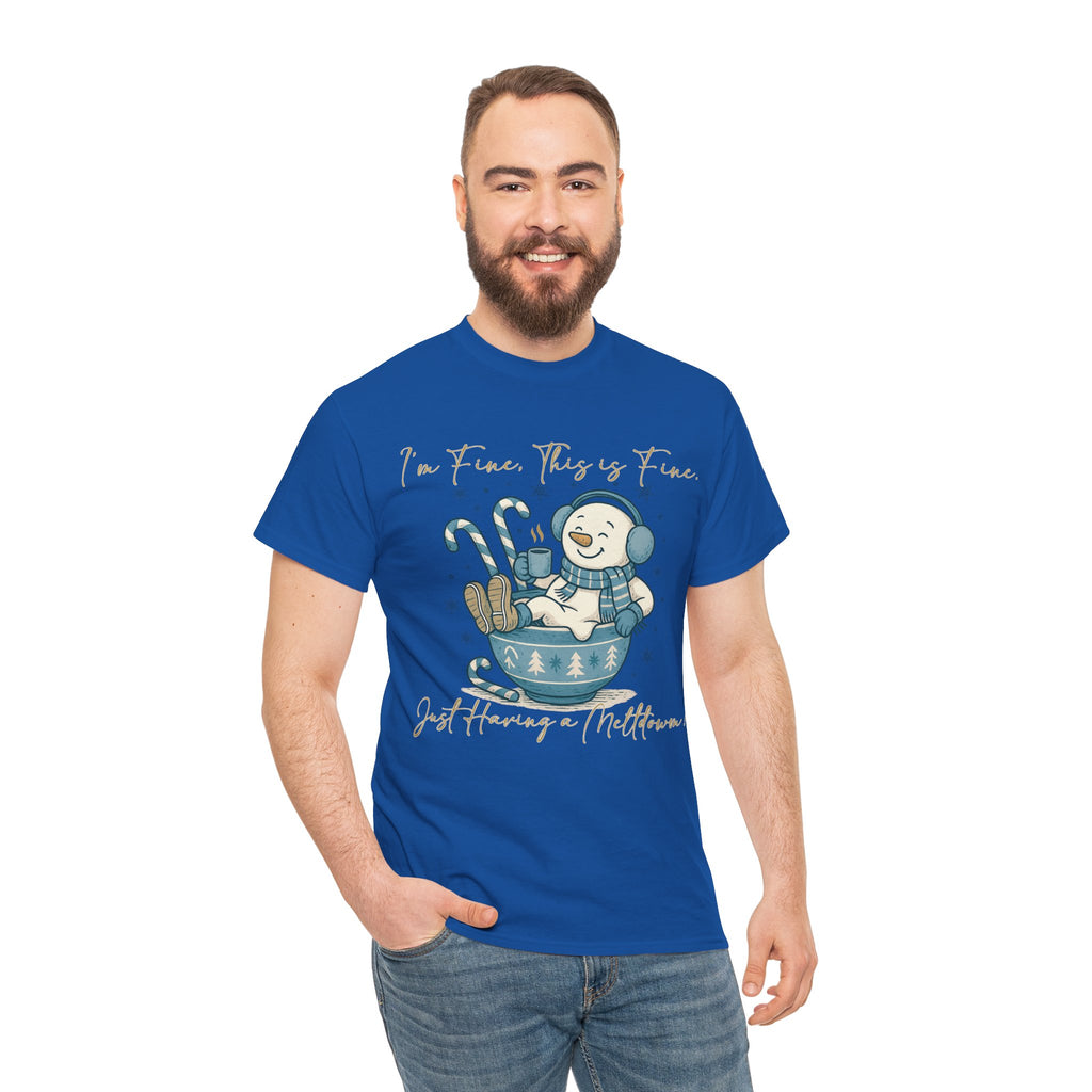 Snowman Hot Cocoa Unisex Cotton Tee