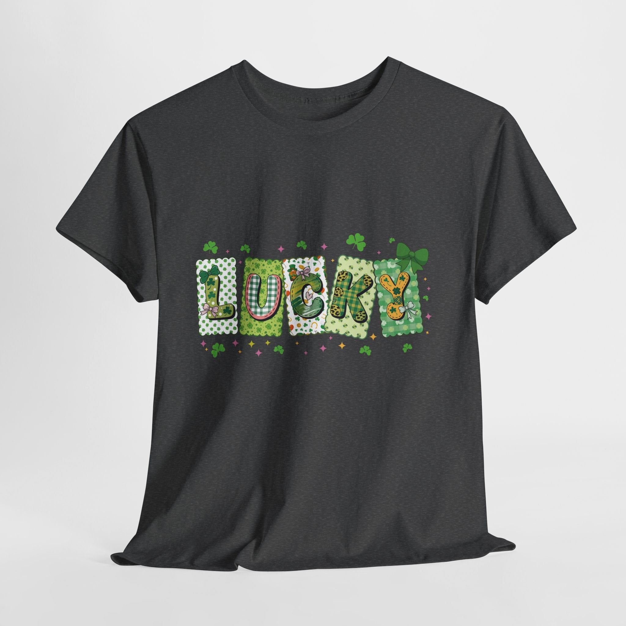 Lucky Patchwork Plaid Clover Tee — St. Patrick’s Day Unisex Cotton T-Shirt