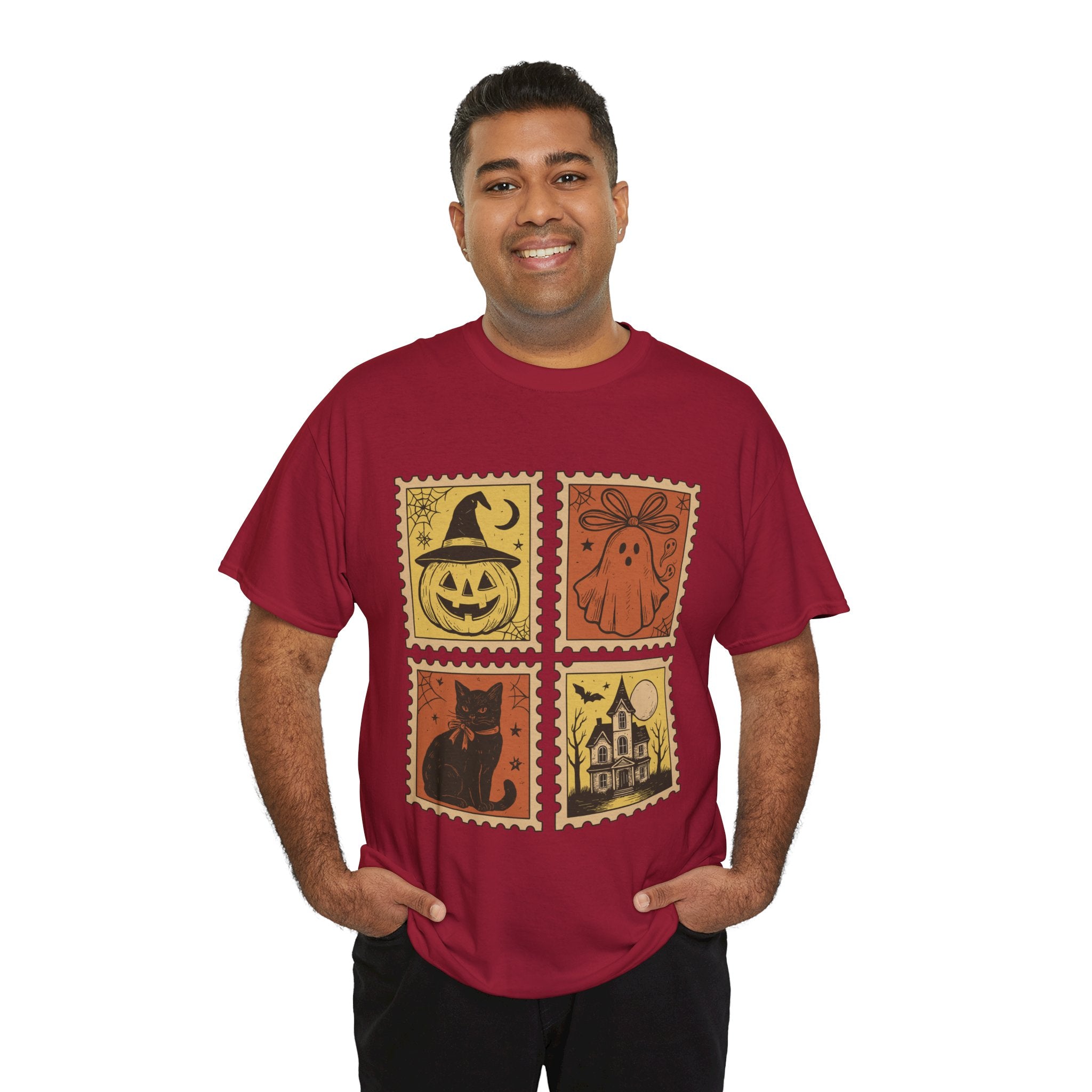 Halloween Stamp Design Unisex Heavy Cotton Tee