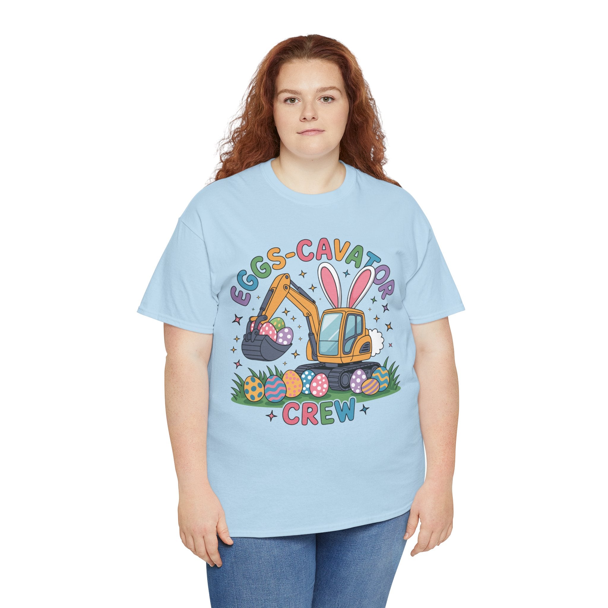 Easter 'Eggs-cavator Crew' Kids Tee — Excavator Bunny & Eggs Unisex Cotton Tee
