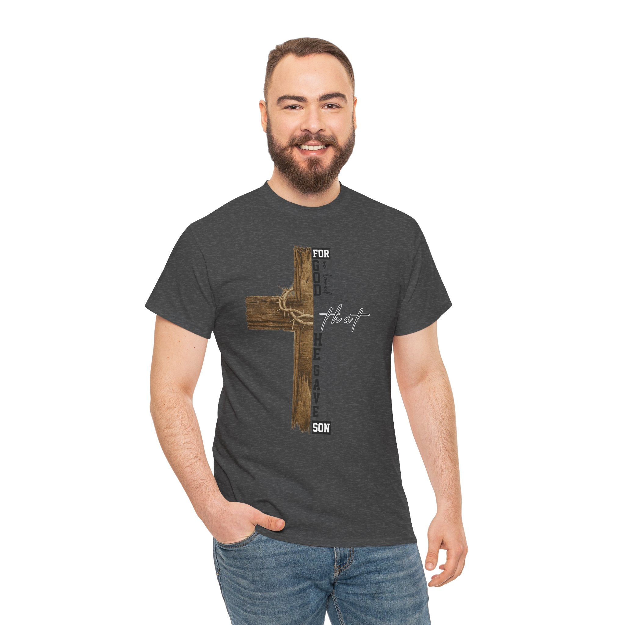 For That Son T-Shirt — Wooden Cross & Crown of Thorns Christian Unisex Cotton Tee