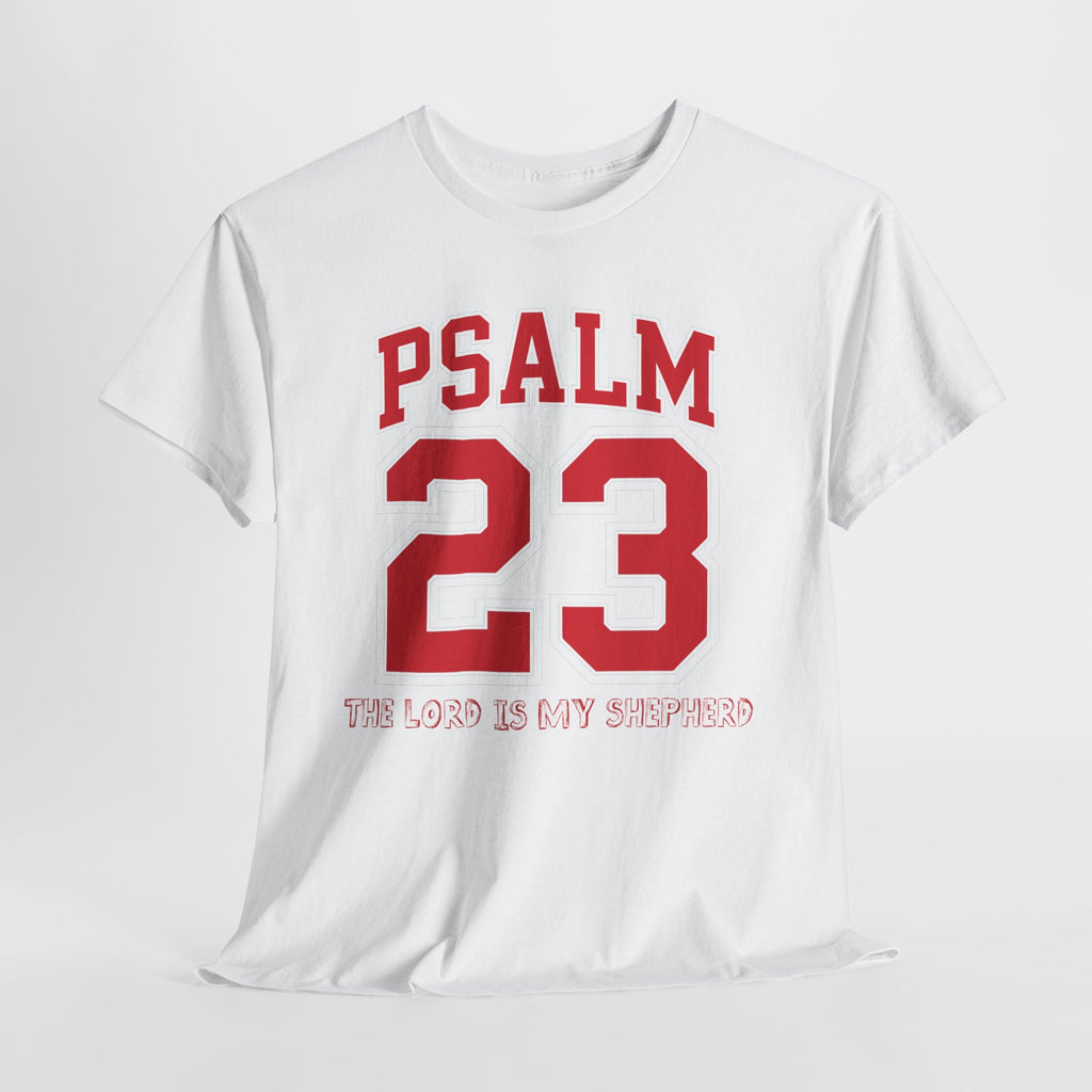 Psalm 23 Varsity T-Shirt — “The Lord Is My Shepherd” Unisex Cotton Tee