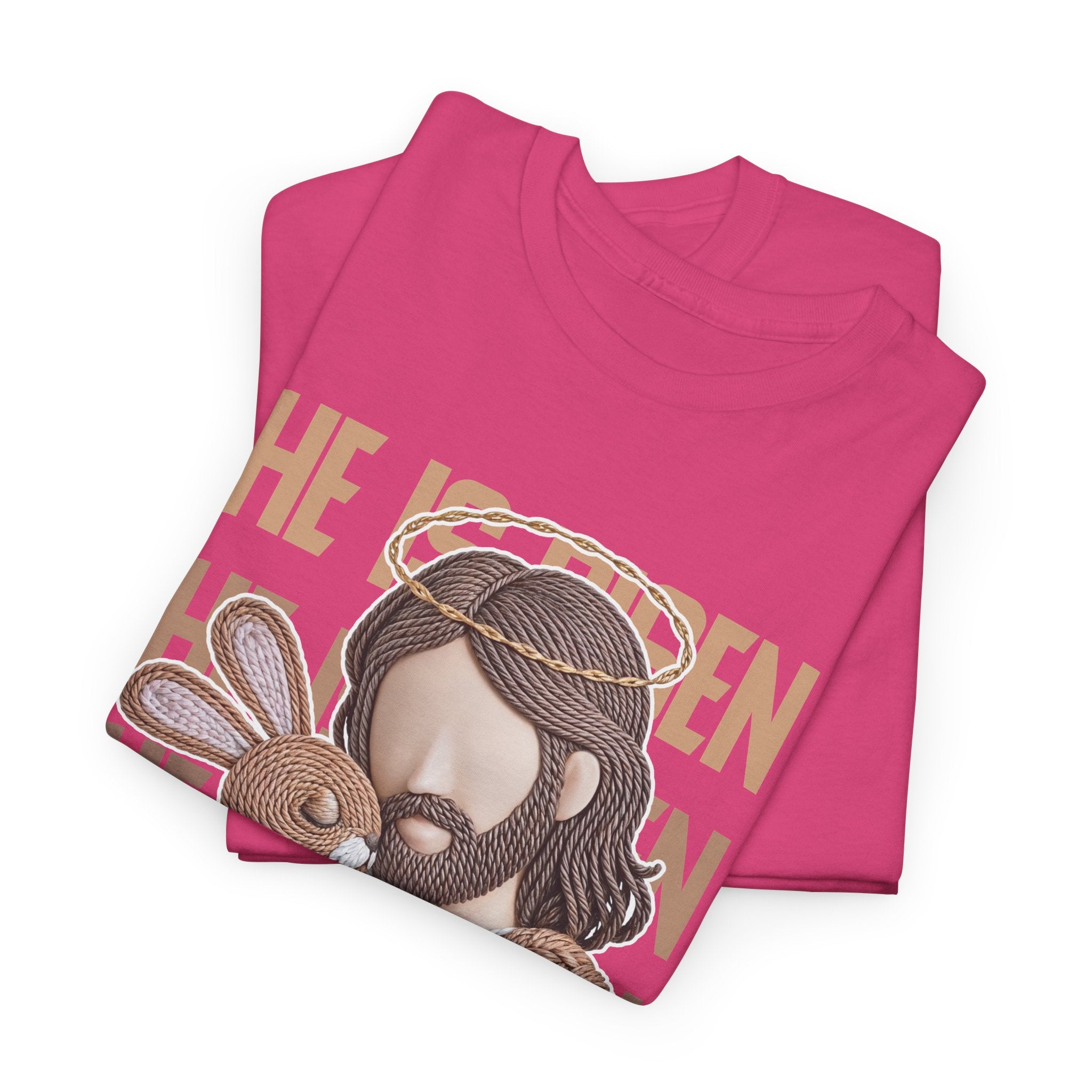 He Is Risen Matthew 28:6 Jesus With Lamb Unisex Cotton T-Shirt