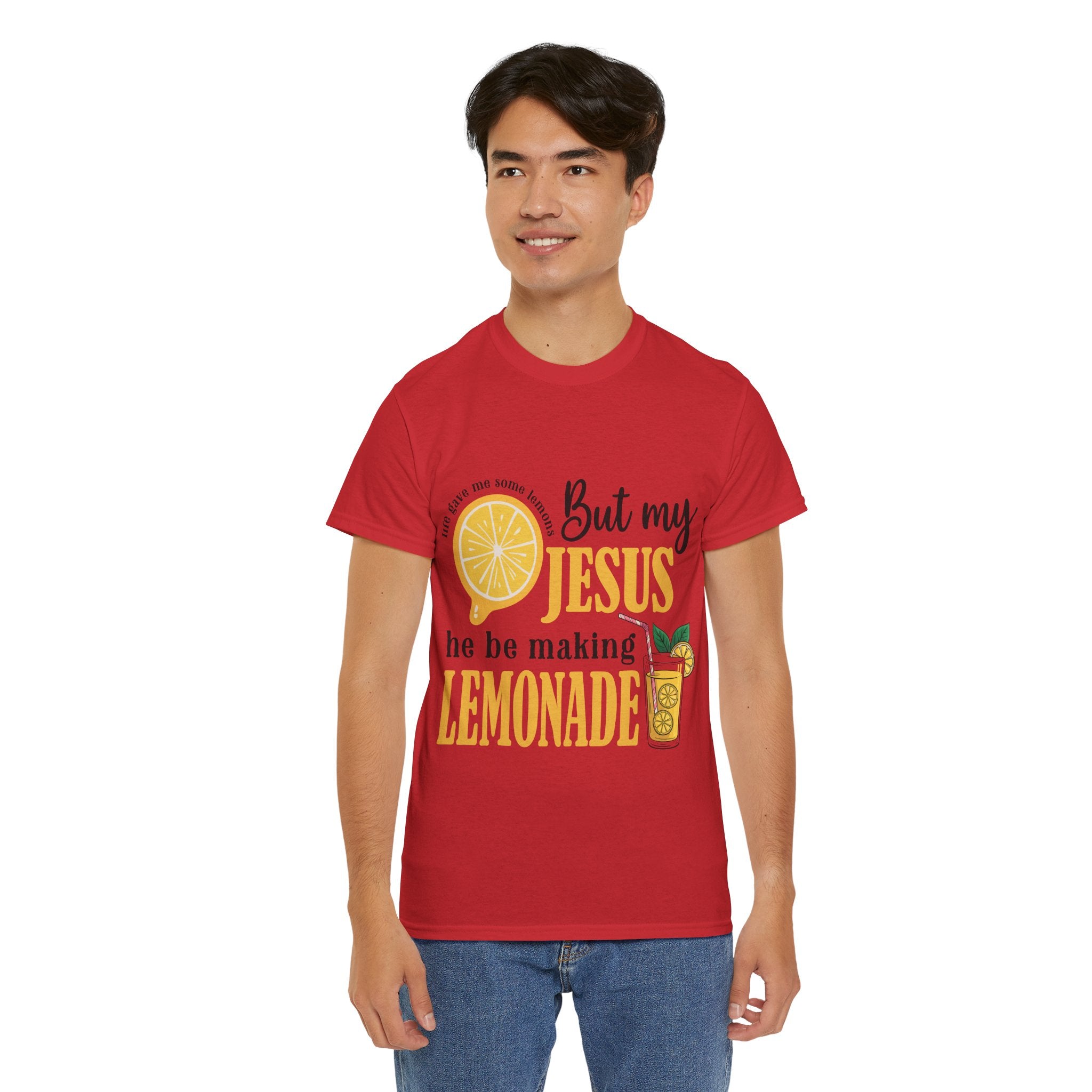 Jesus Lemonade Tee — Lemon Slice & Glass Graphic Christian Unisex Cotton T-Shirt