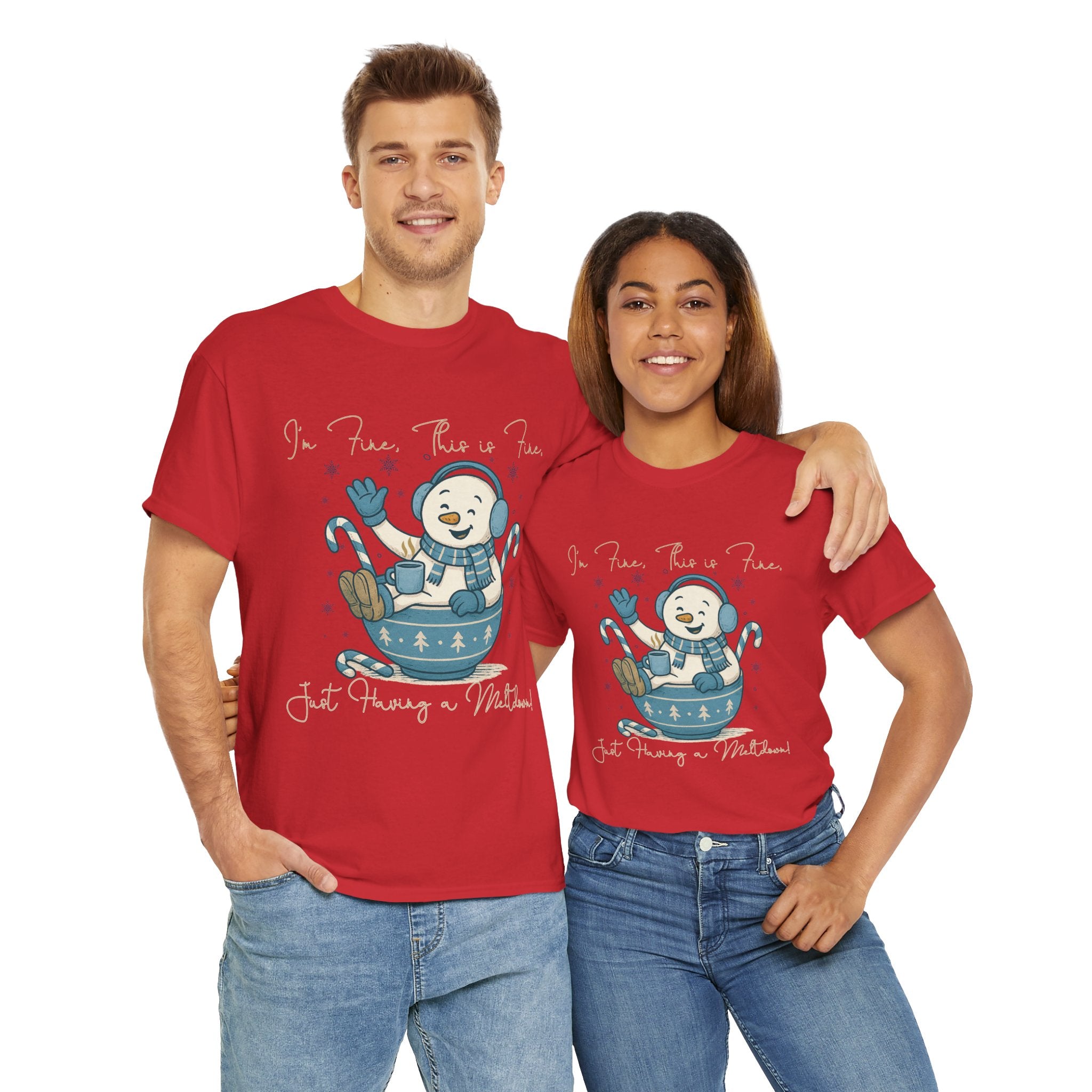 Snowman Hot Cocoa Unisex Cotton Tee