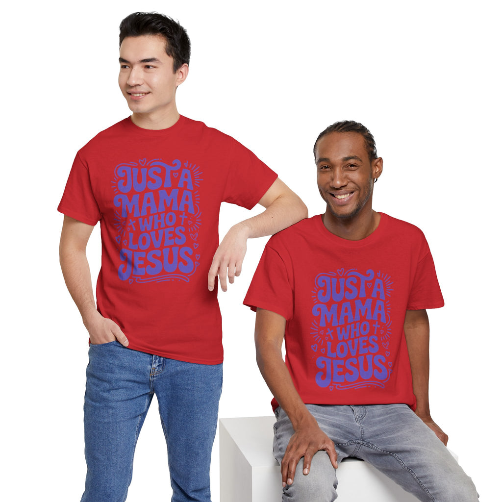Mama Who Loves Jesus T-Shirt — Bright Green Bubbly Faith Unisex Cotton Tee