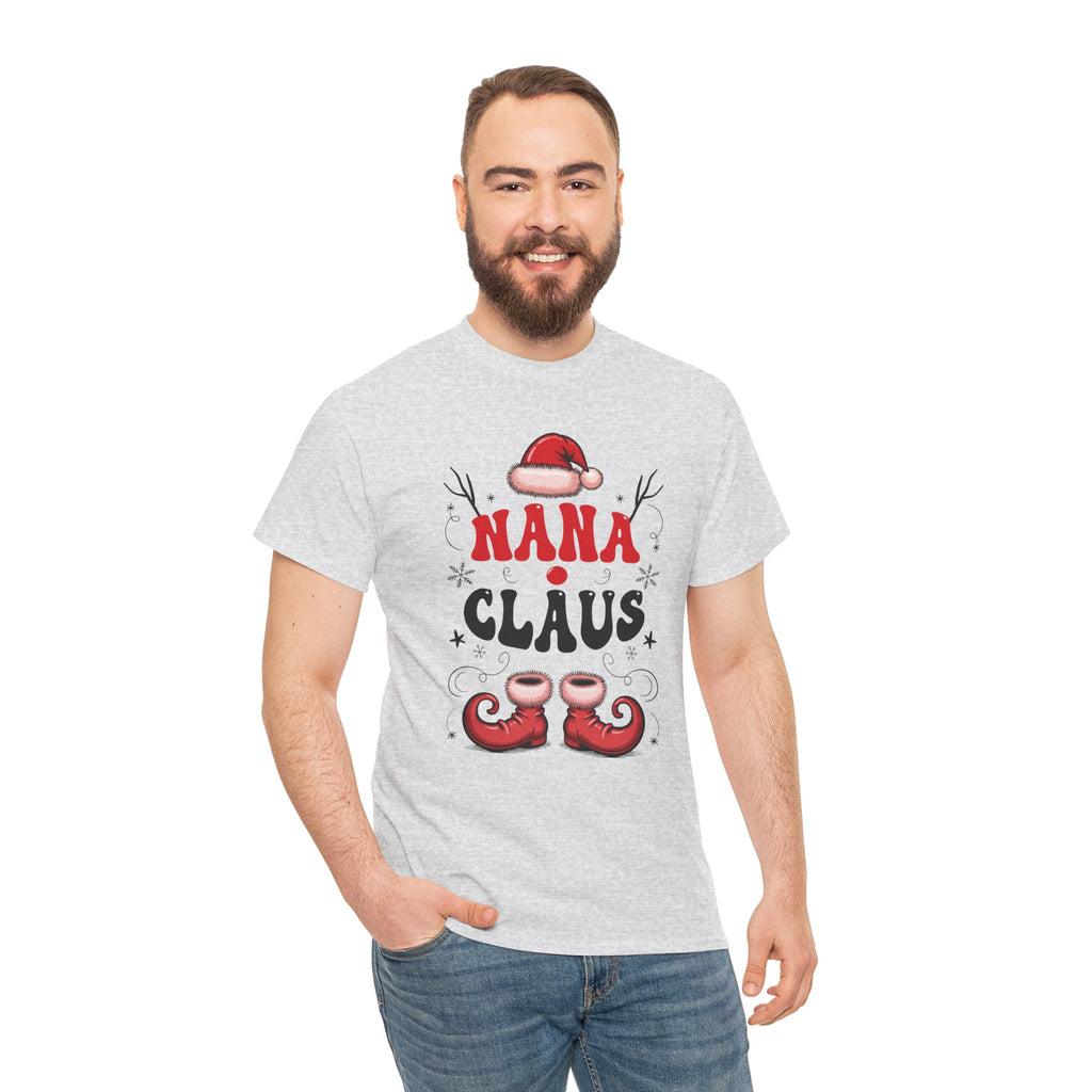 Nana Christmas T-Shirt — Santa Hat & Elf Boots Holiday Unisex Cotton Tee