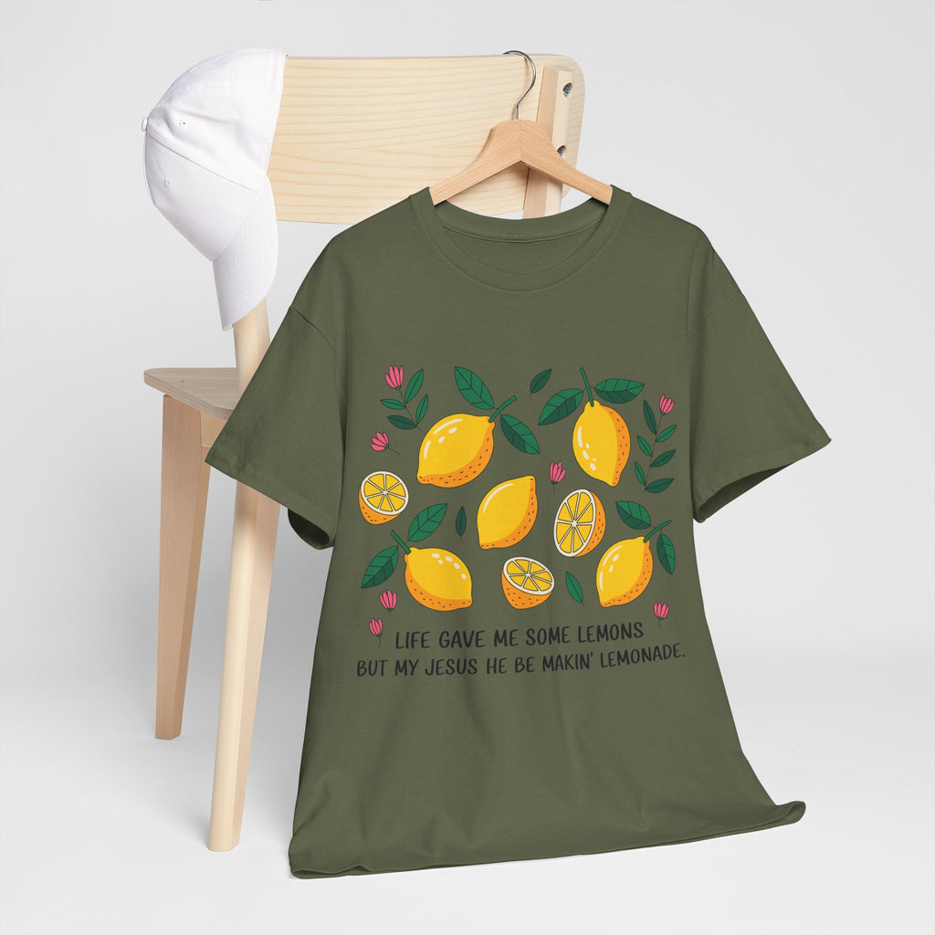 Christian Lemonade Tee — "Life gave me some lemons but my Jesus he be makin’ lemonade"Unisex Cotton Tee
