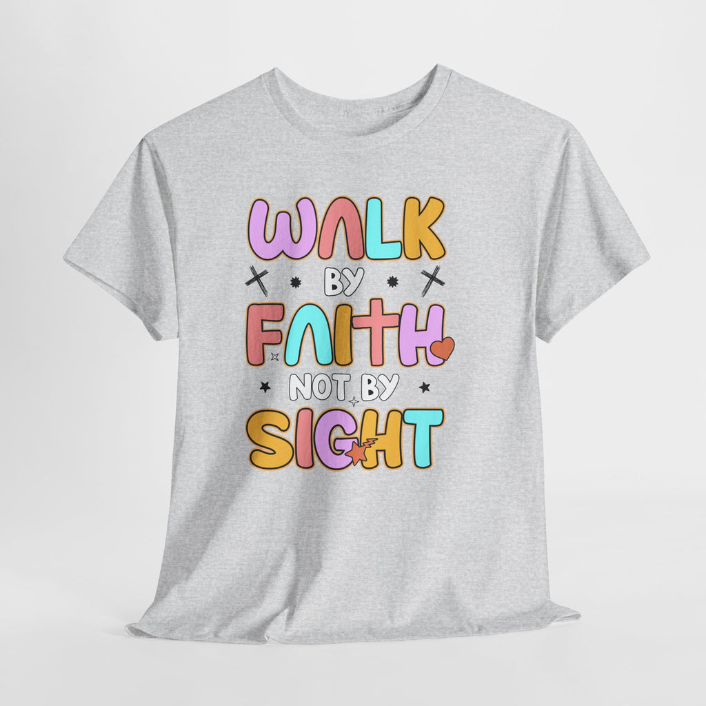 Walk by Faith Not by Sight T-Shirt — Pastel Christian Faith Unisex Cotton Tee