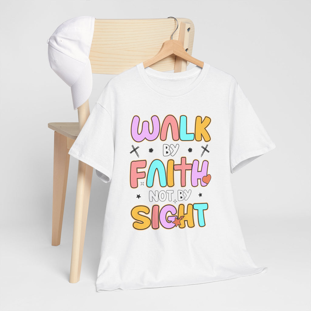 Walk by Faith Not by Sight T-Shirt — Pastel Christian Faith Unisex Cotton Tee