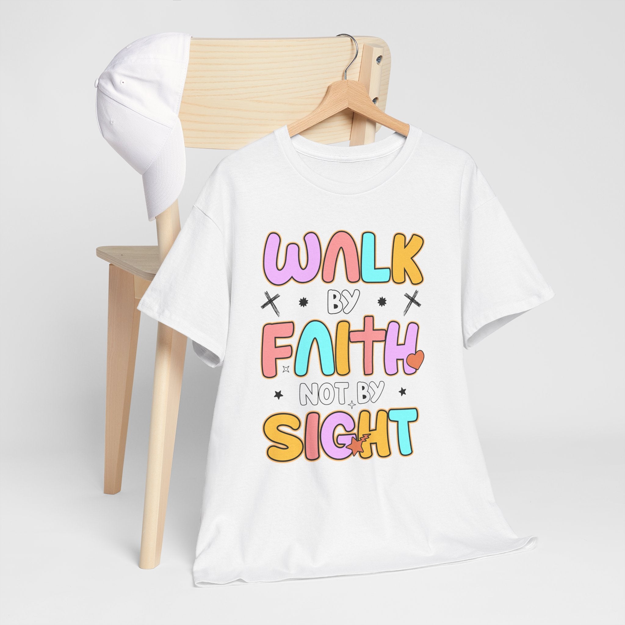 Walk by Faith Not by Sight T-Shirt — Pastel Christian Faith Unisex Cotton Tee