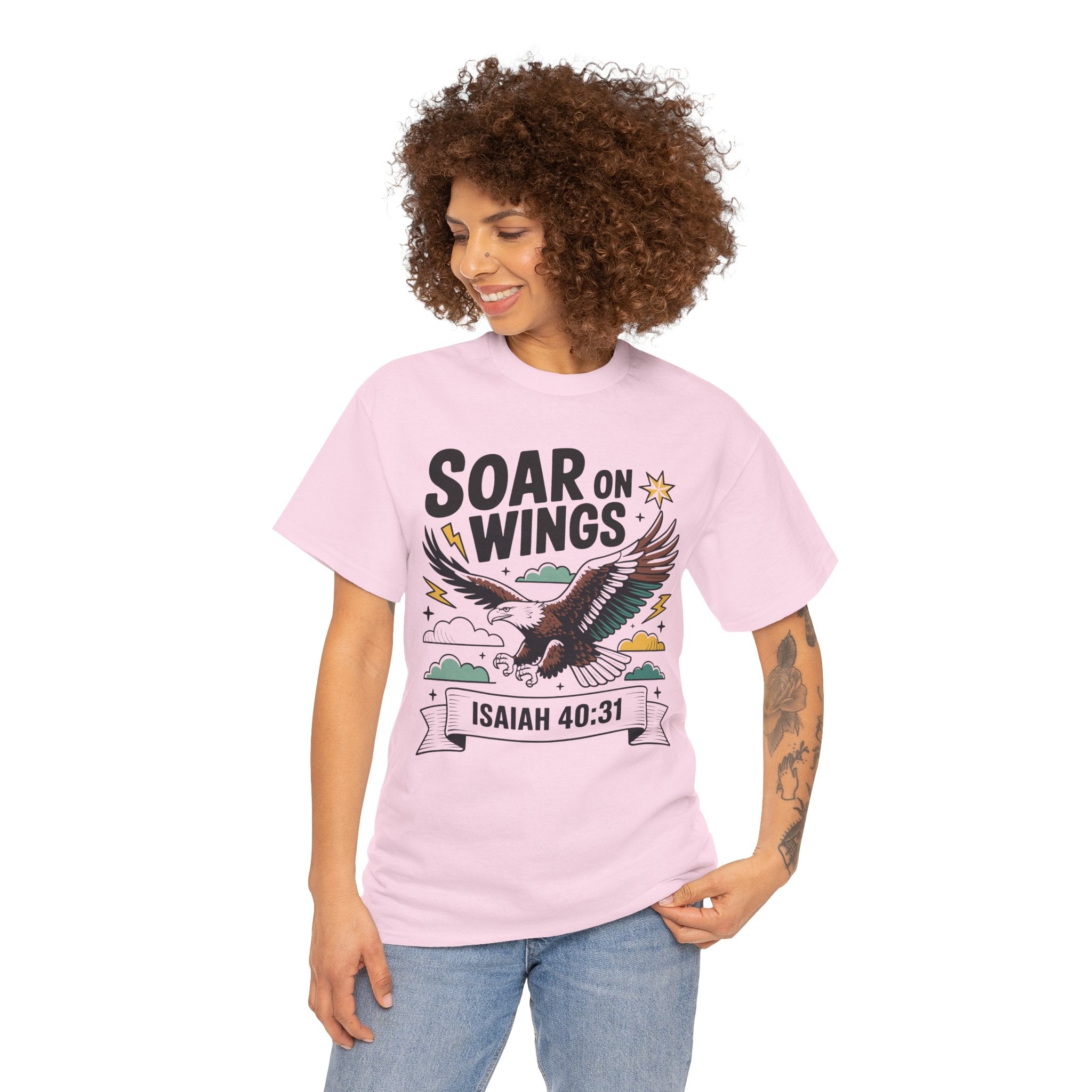 Isaiah 40:31 "Soar on Wings" Eagle Unisex Cotton T-Shirt