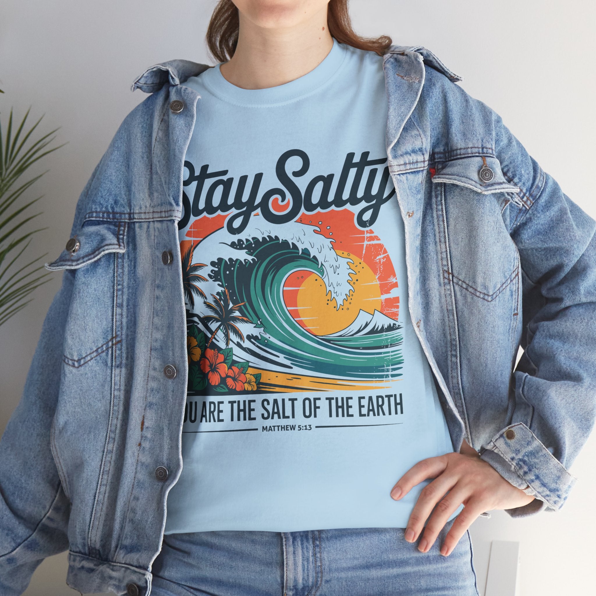 Stay Salty Beach Tee — "You are the salt of the earth (Matthew 5:13)"Unisex Cotton Tee