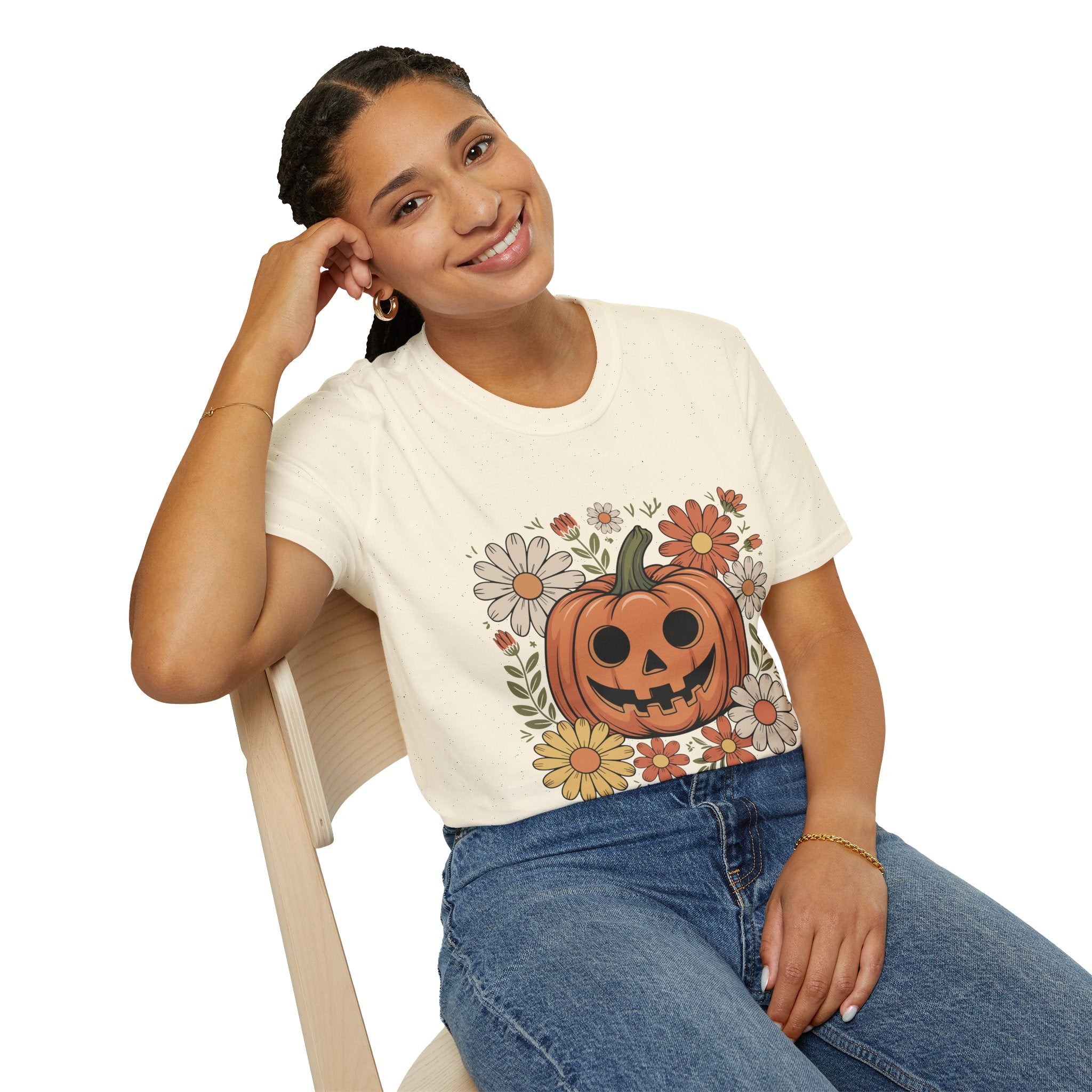 Spooky Floral Pumpkin T-Shirt