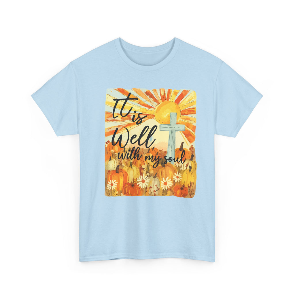It Is Well With My Soul Pumpkin Sunrise Unisex Cotton T-Shirt