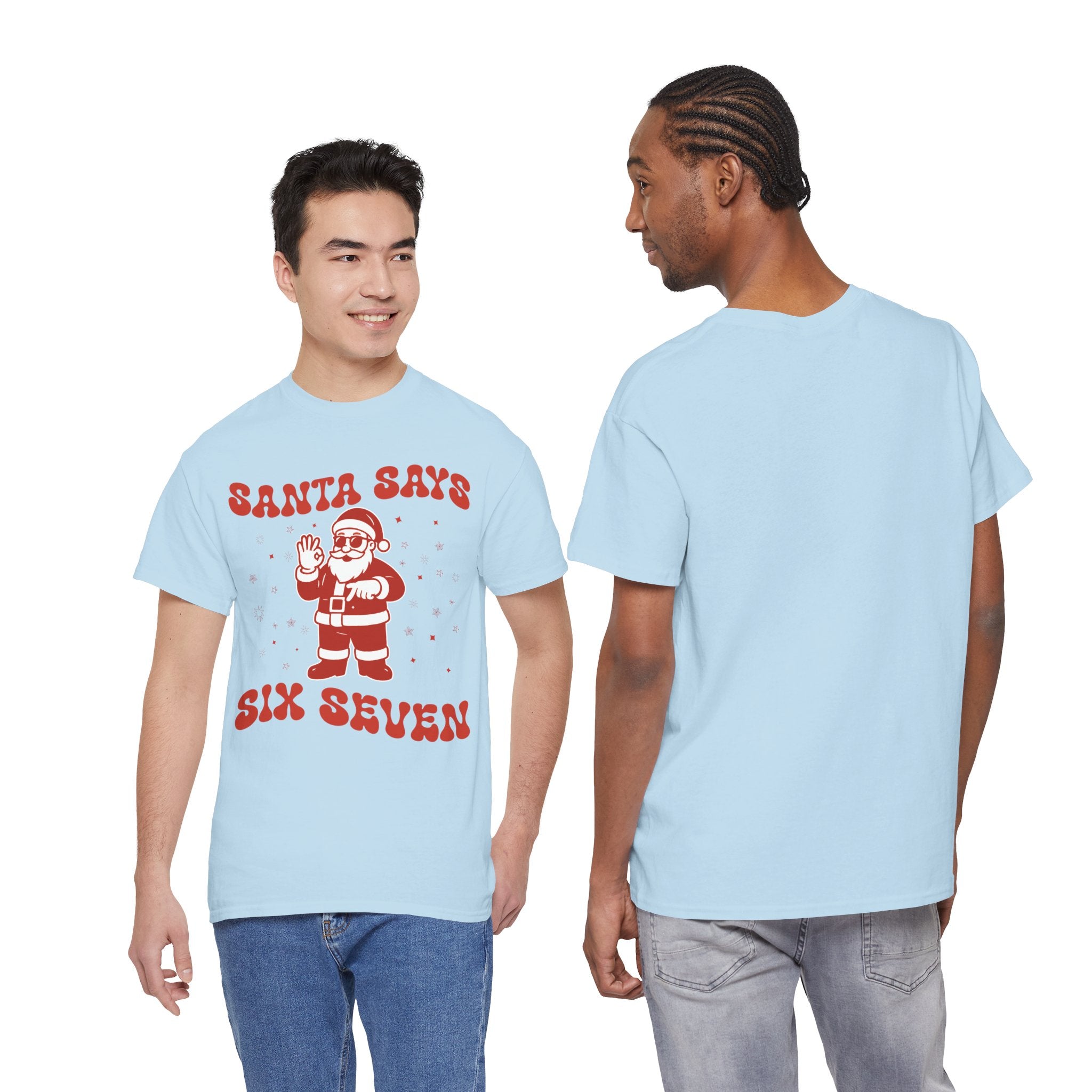 Retro 'Santa Says Six Seven' Christmas Unisex Cotton Tee