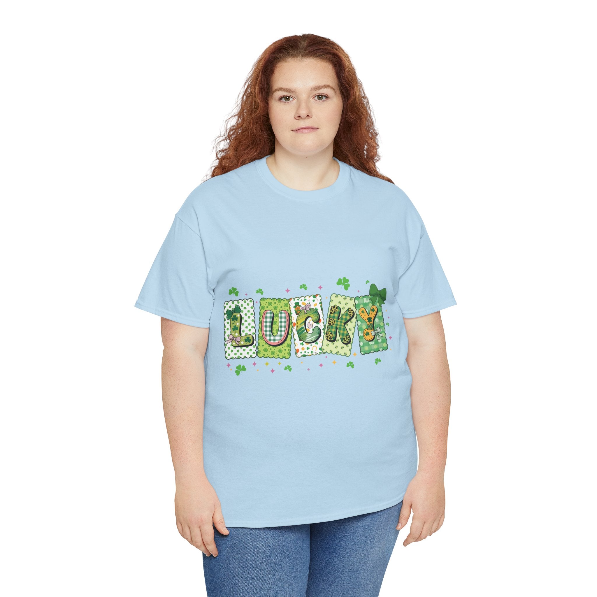Lucky Patchwork Plaid Clover Tee — St. Patrick’s Day Unisex Cotton T-Shirt