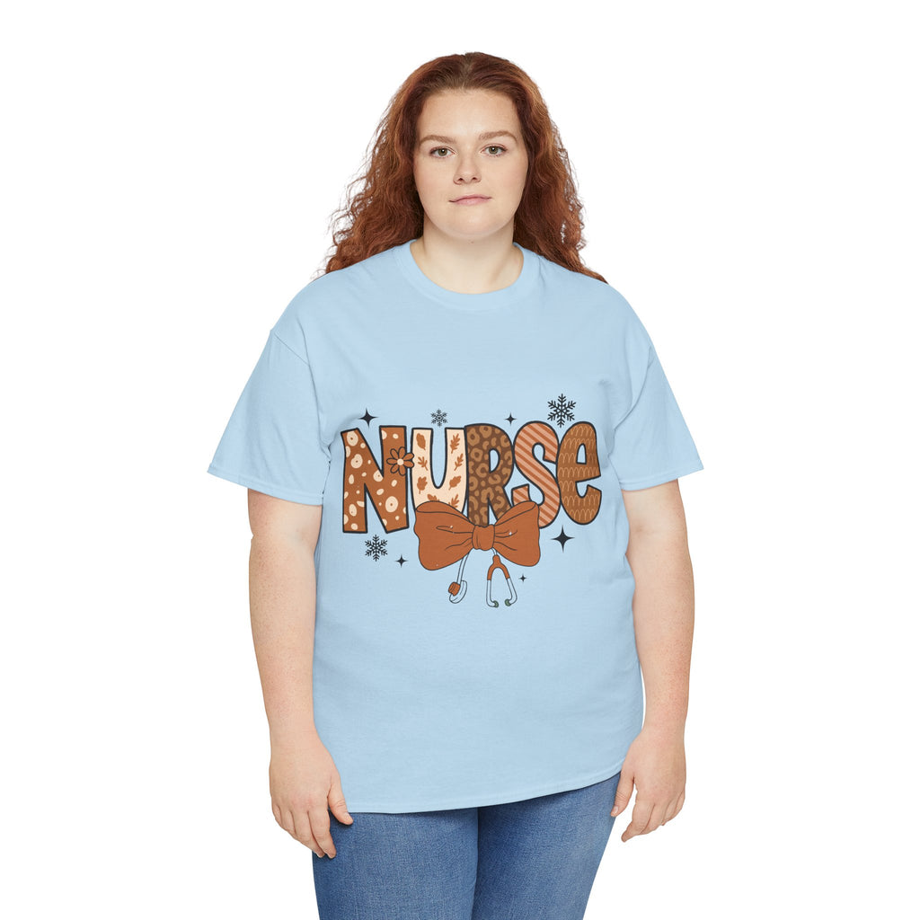 NURSE Fall Stethoscope Tee — Brown Autumn Nurse Unisex CottonT shirt