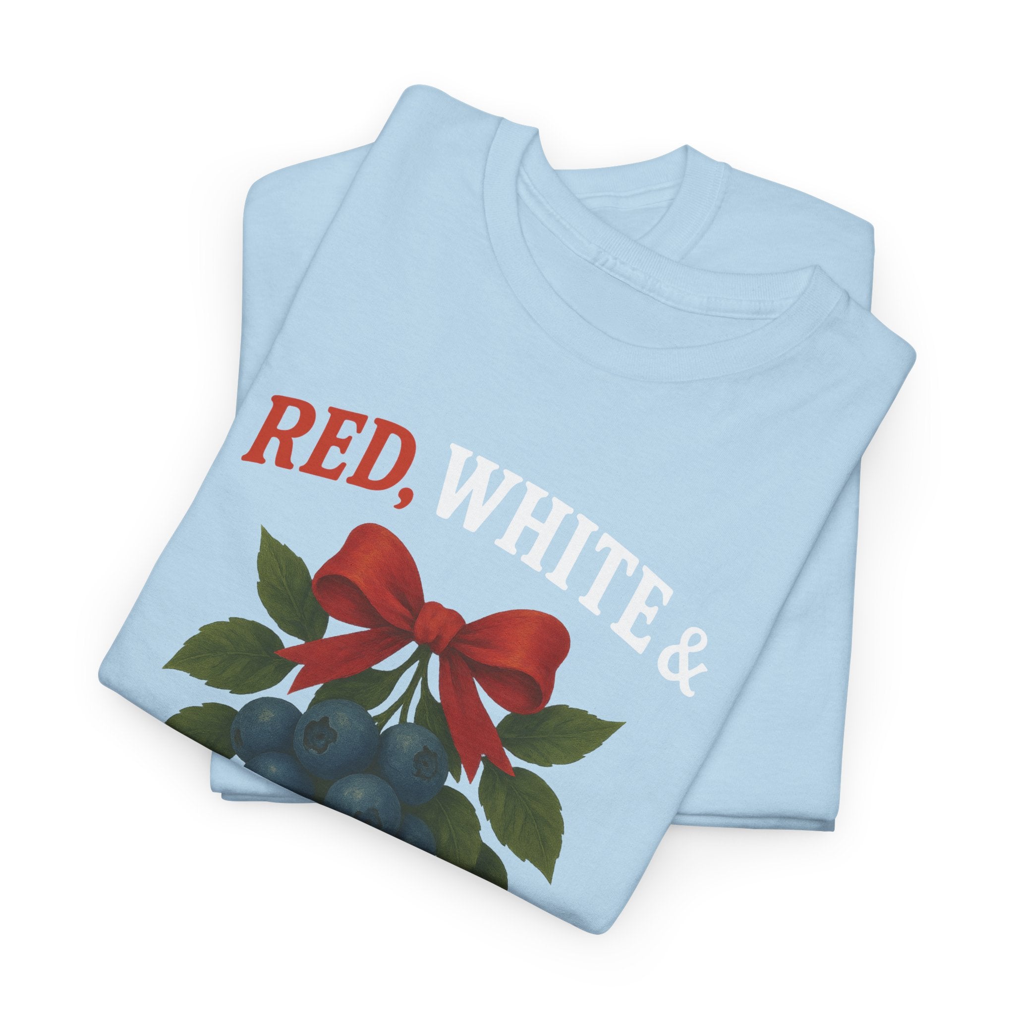 Red, White & Blueberries T-Shirt — Patriotic Blueberry Graphic Unisex Cotton Tee