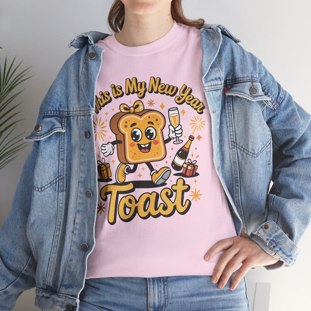 New Year Toast T-Shirt — "This Is My New Year Toast" Champagne & Fireworks Unisex Cotton Tee