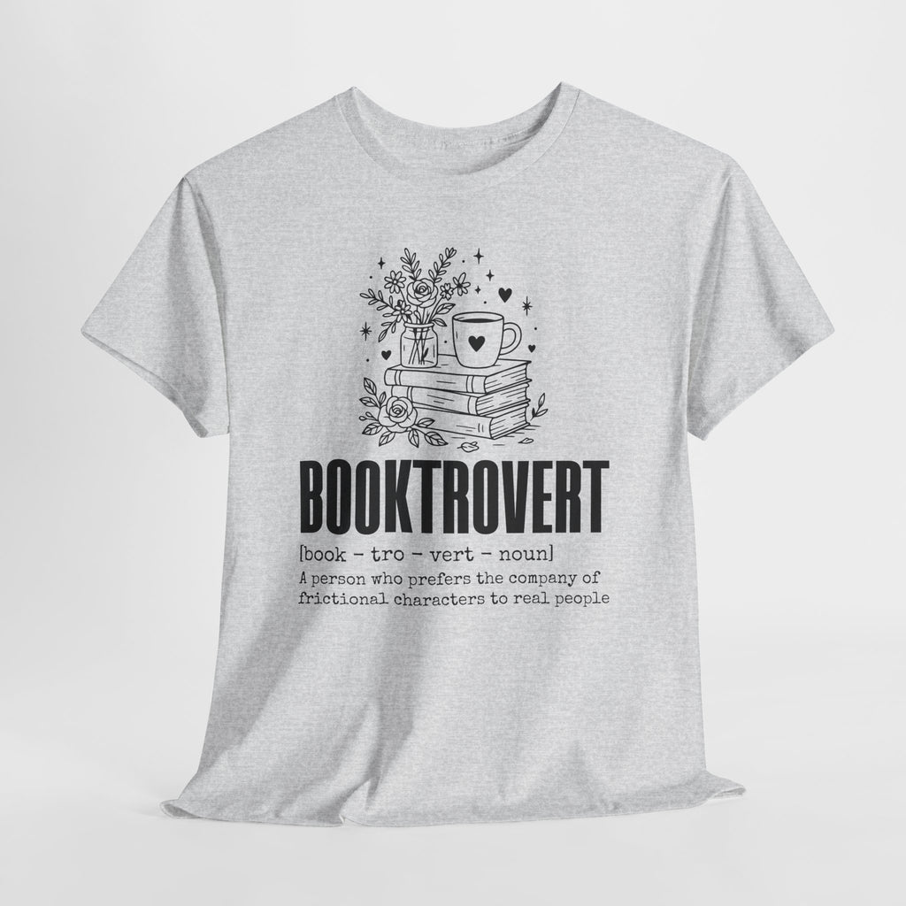 Booktrovert Graphic Tee — "Booktrovert" Definition, Books & Coffee Design Unisex Cotton Tee