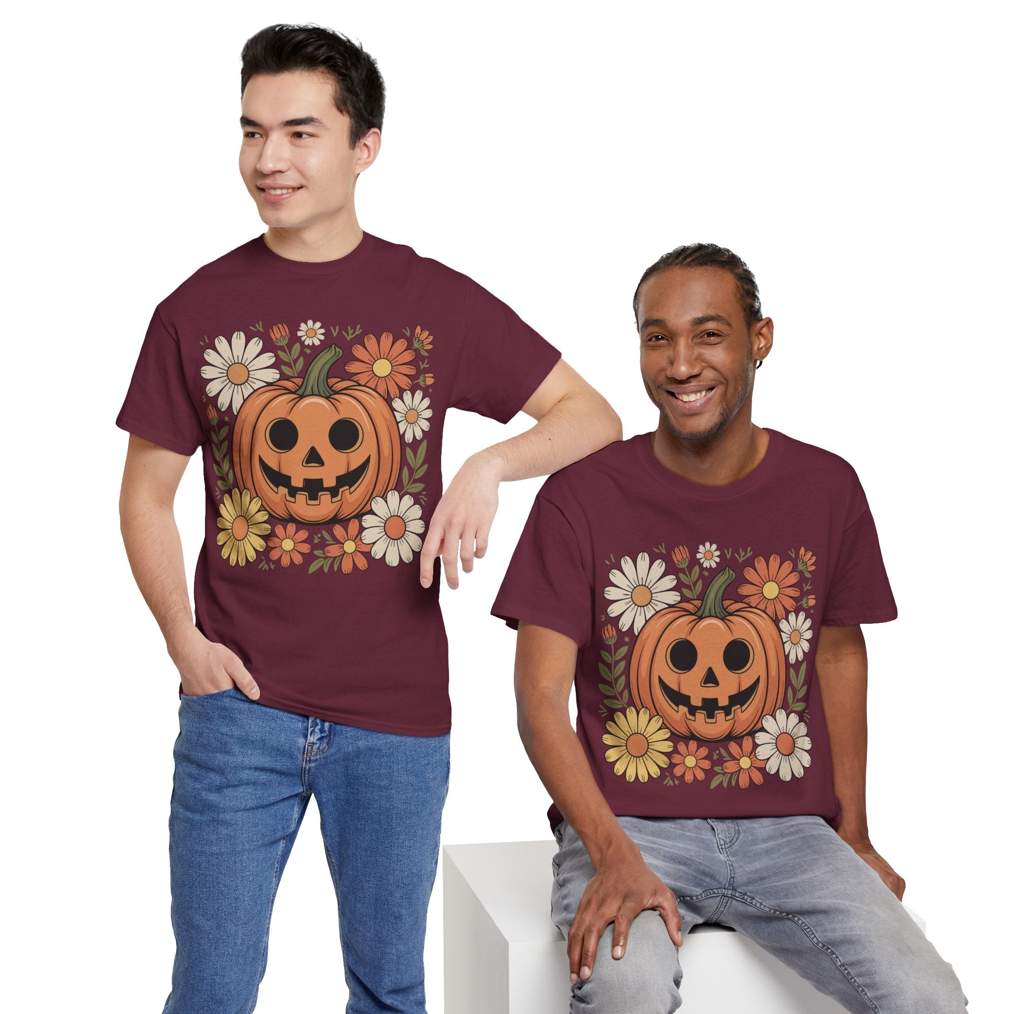 Halloween Pumpkin Unisex Cotton Tee