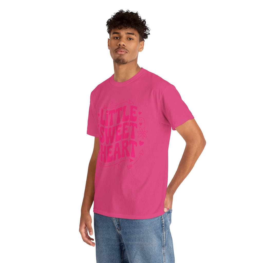 Little Sweetheart Retro Tee — Cute Red Hearts & Flowers Graphic Unisex Cotton Tee