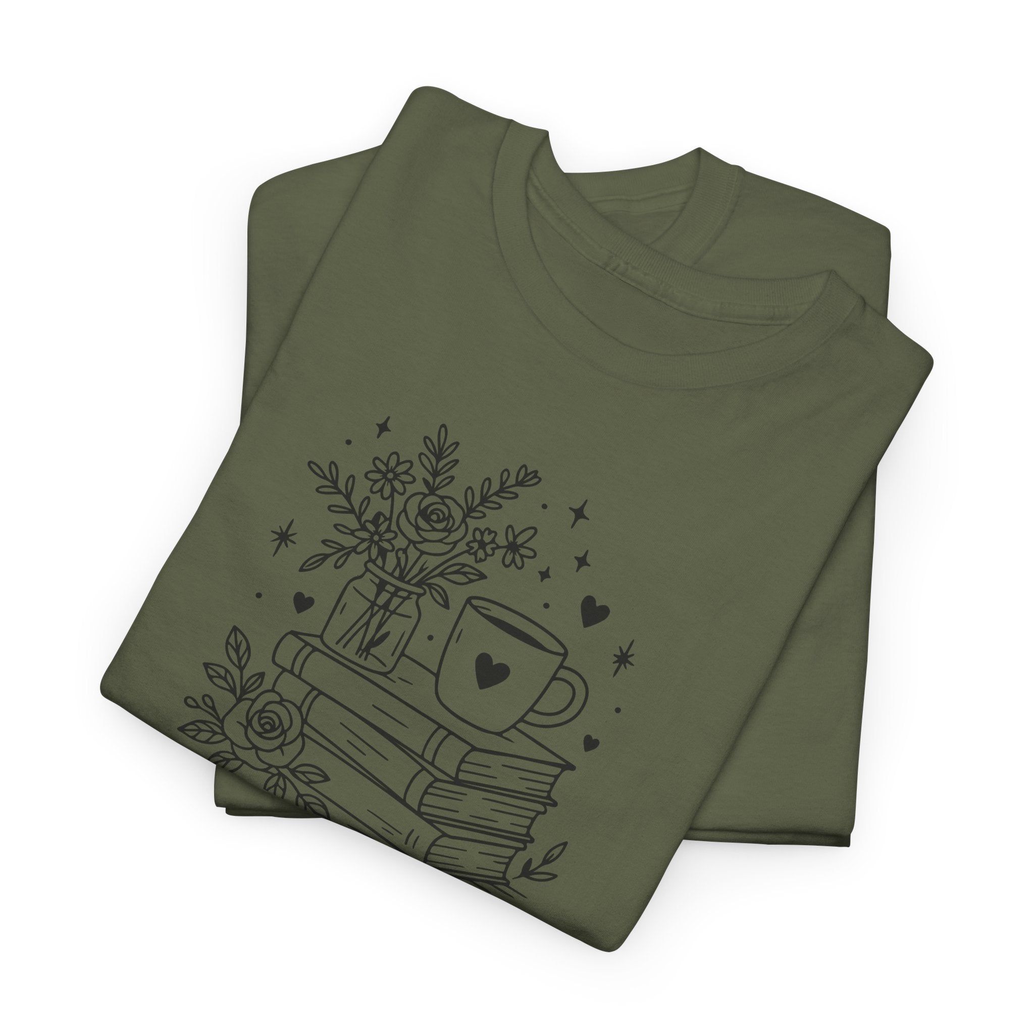 Booktrovert Graphic Tee — "Booktrovert" Definition, Books & Coffee Design Unisex Cotton Tee
