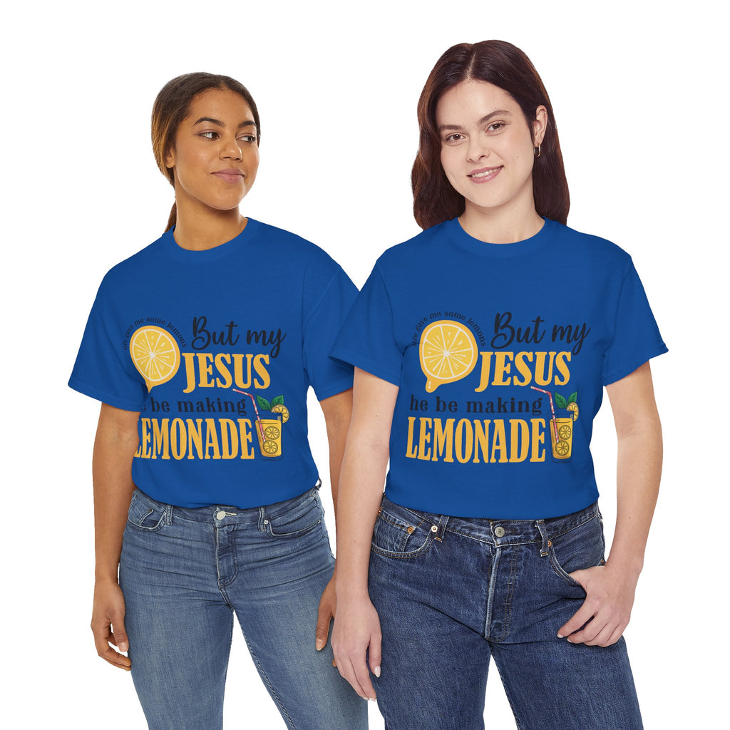 Jesus Lemonade Tee — Lemon Slice & Glass Graphic Christian Unisex Cotton T-Shirt