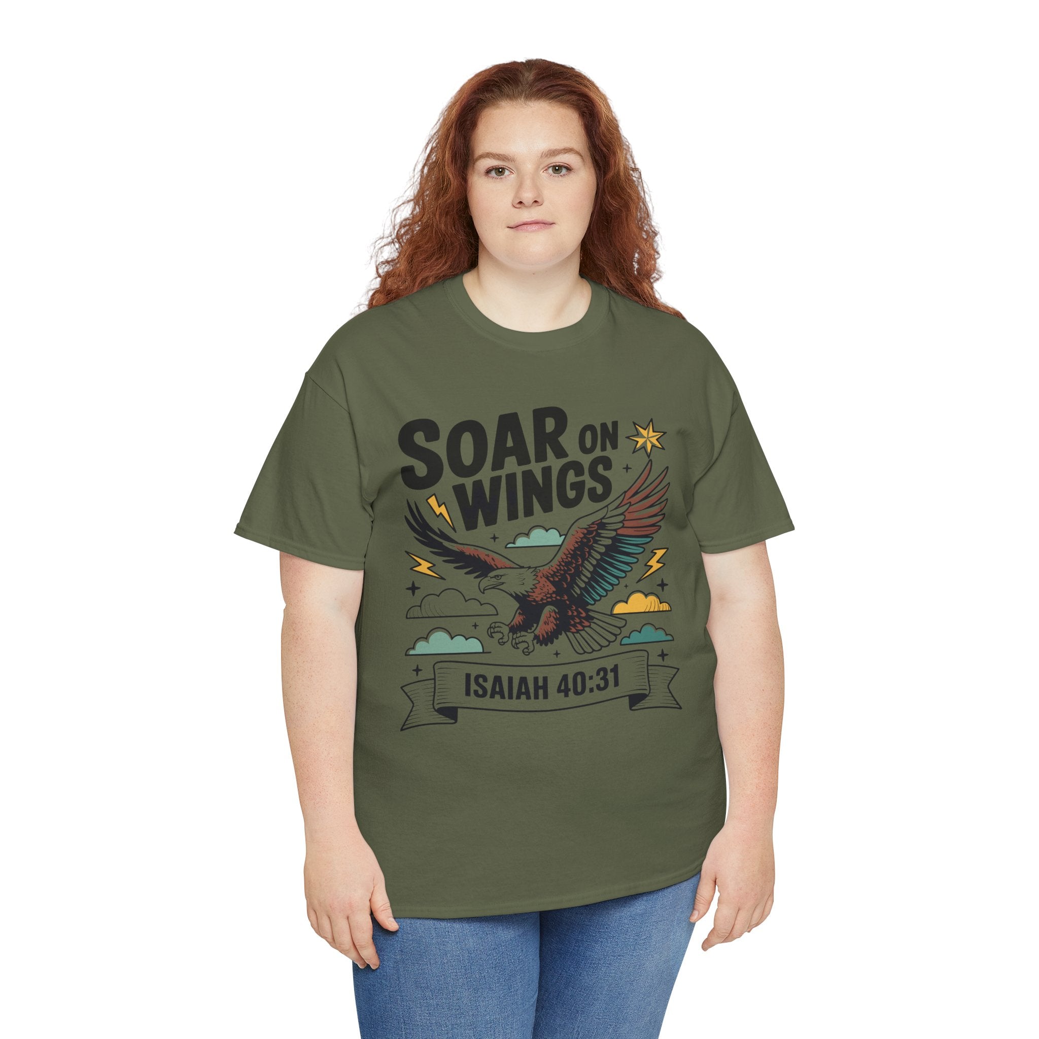 Isaiah 40:31 "Soar on Wings" Eagle Unisex Cotton T-Shirt