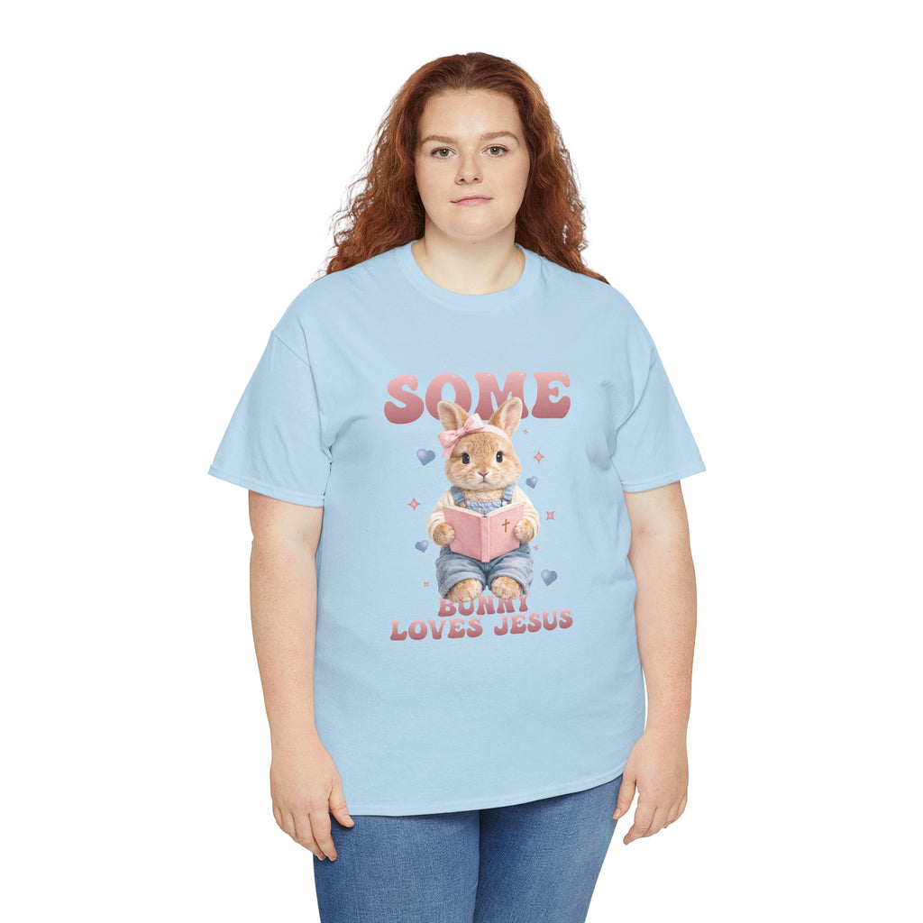 Some Bunny Loves Jesus Bunny Bible Unisex Cotton Tee
