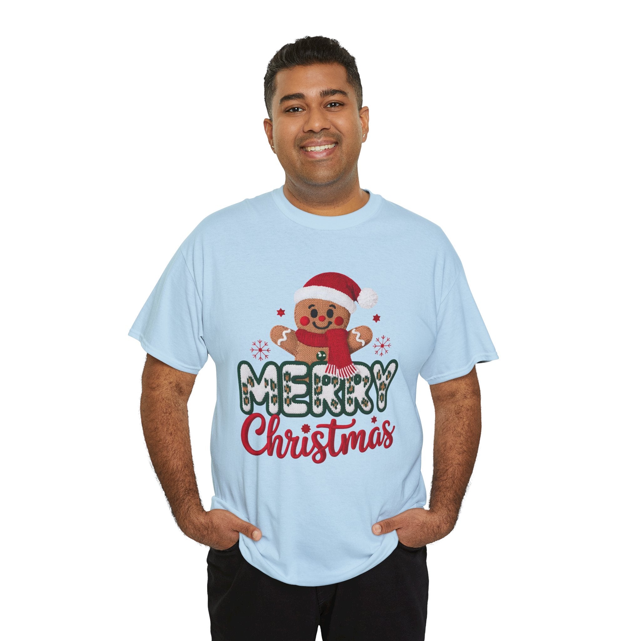 Gingerbread Santa 'Merry Christmas' Unisex Cotton Tee T-Shirt