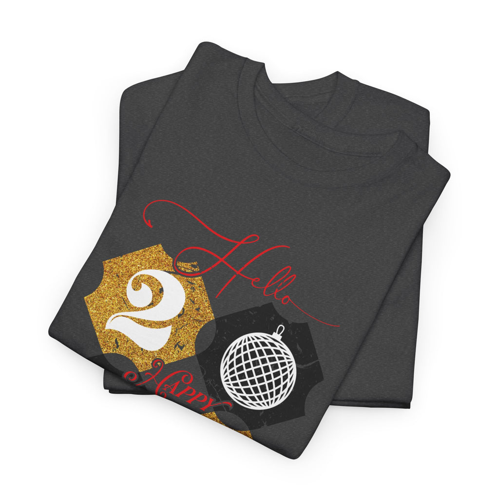 2026 Happy New Year Pink Varsity Tee — Fireworks Party Graphic.Unisex Cotton Tee