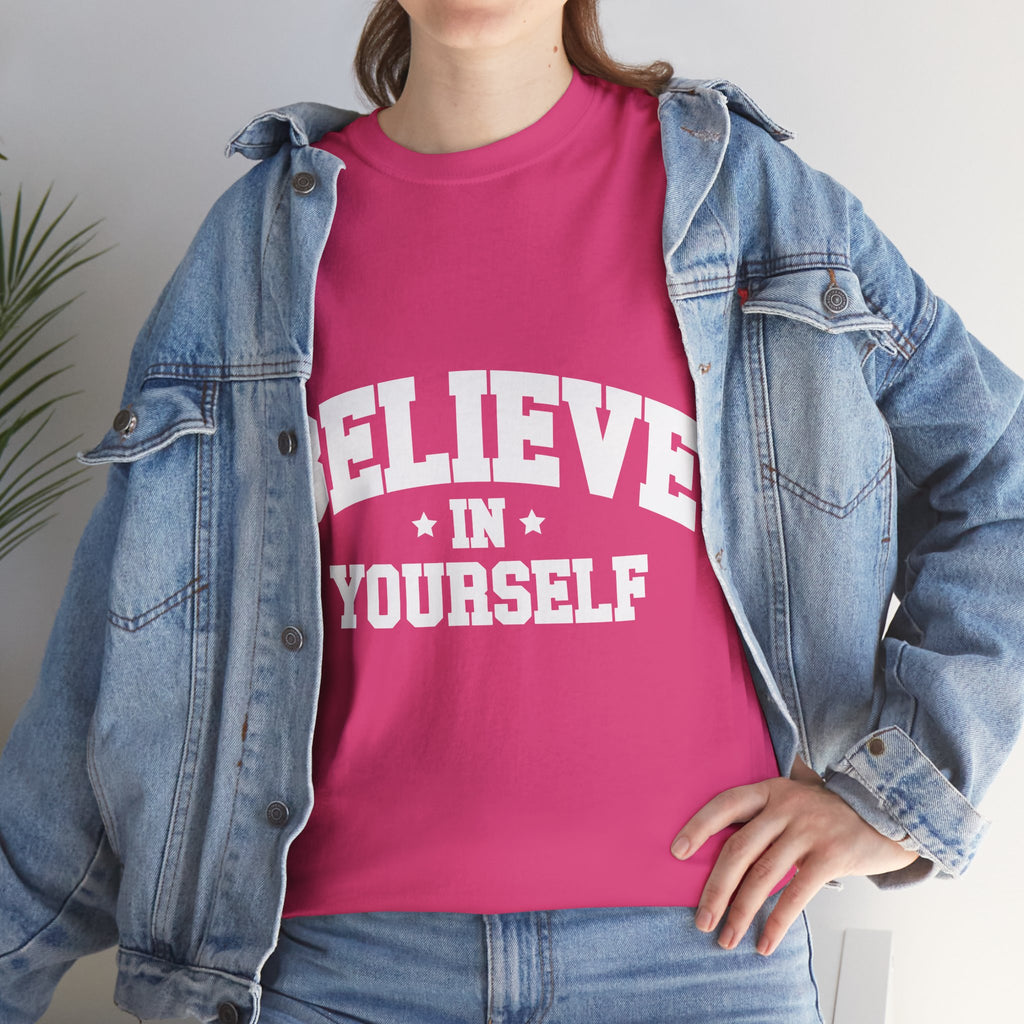 Believe in Yourself Varsity Unisex Cotton Tee