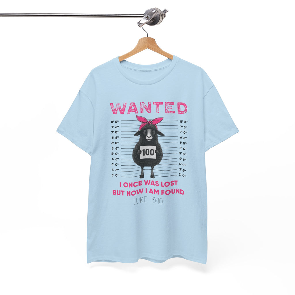 WANTED Black Sheep 'I Once Was Lost But Now I Am Found' Unisex Cotton T-Shirt