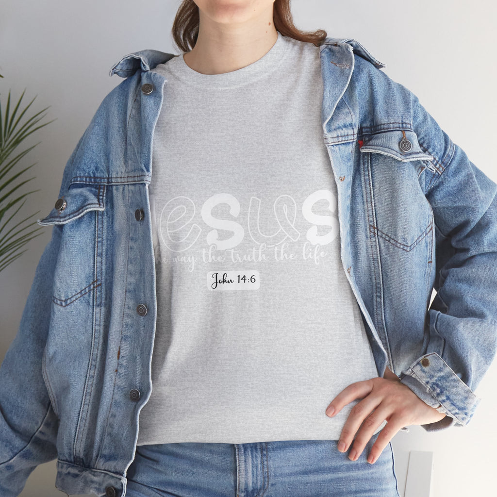 John 14:6 Christian Tee — Minimalist Script Faith T-Shirt