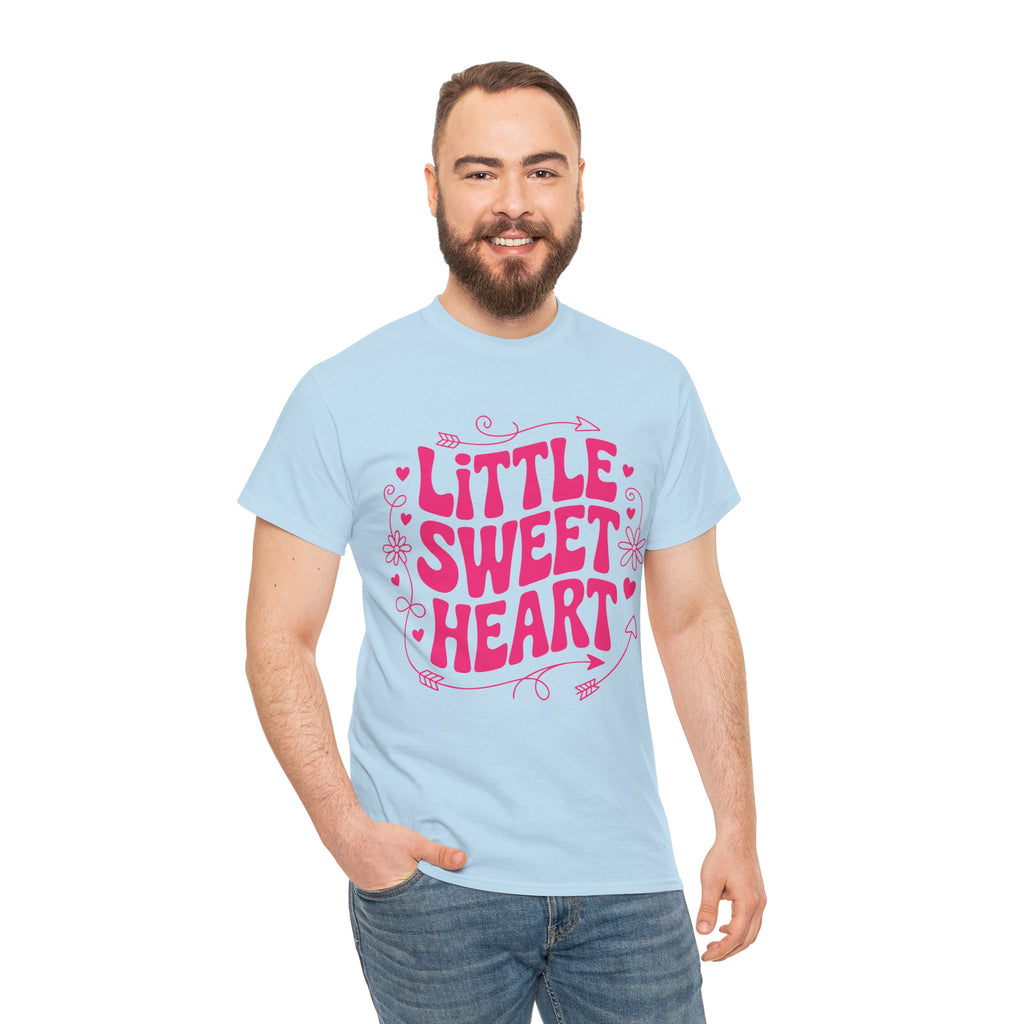 Little Sweetheart Retro Tee — Cute Red Hearts & Flowers Graphic Unisex Cotton Tee