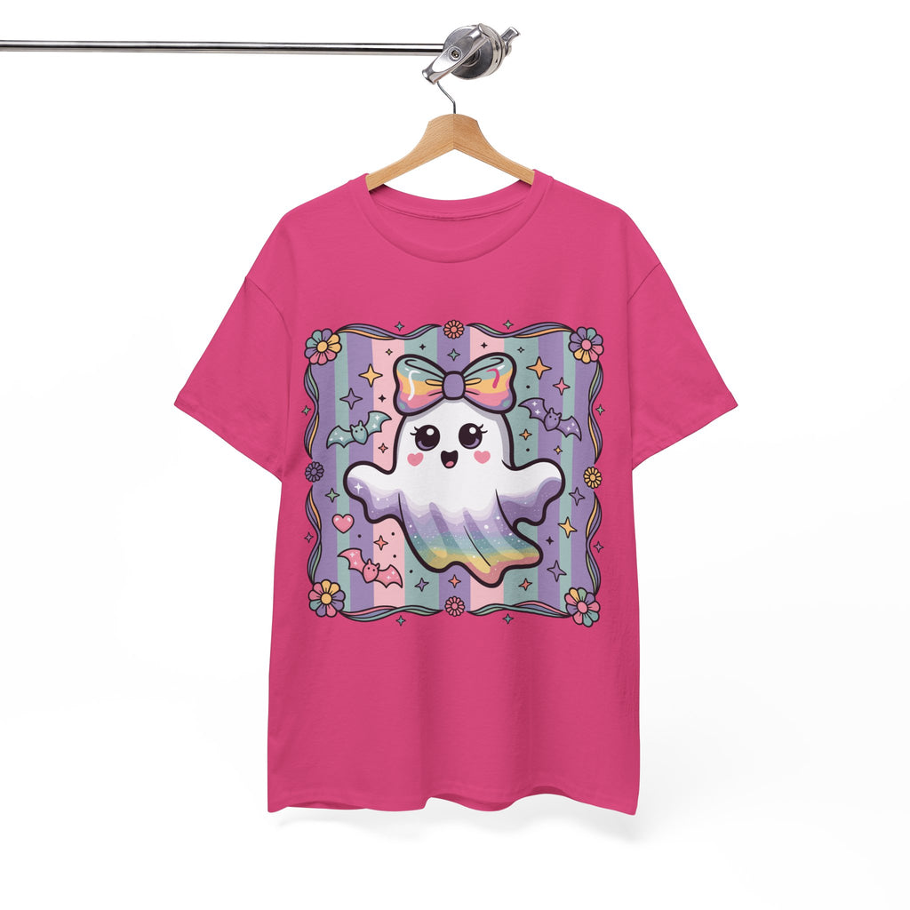Pastel Ghost Rainbow Bow Unisex Cotton Tee