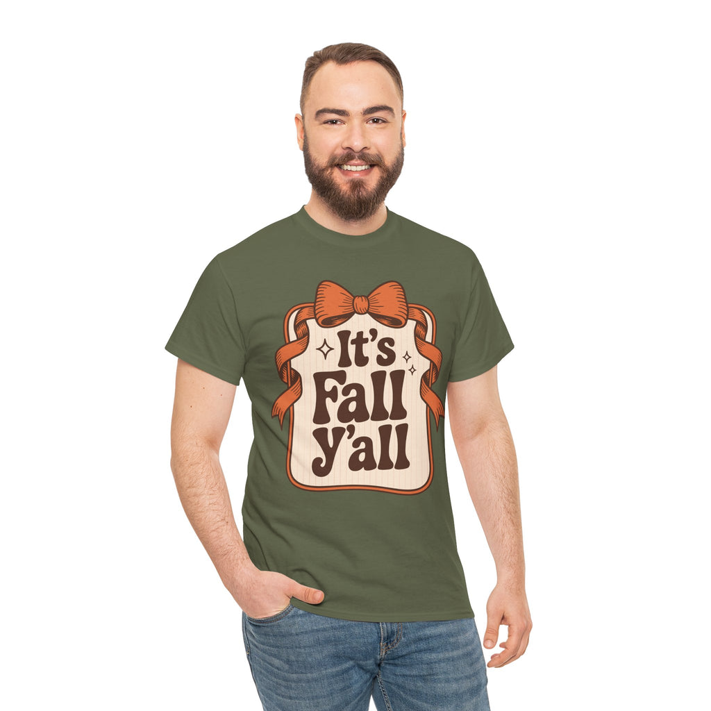 It’s Fall Y’all Autumn Ribbon Unisex Cotton Tee