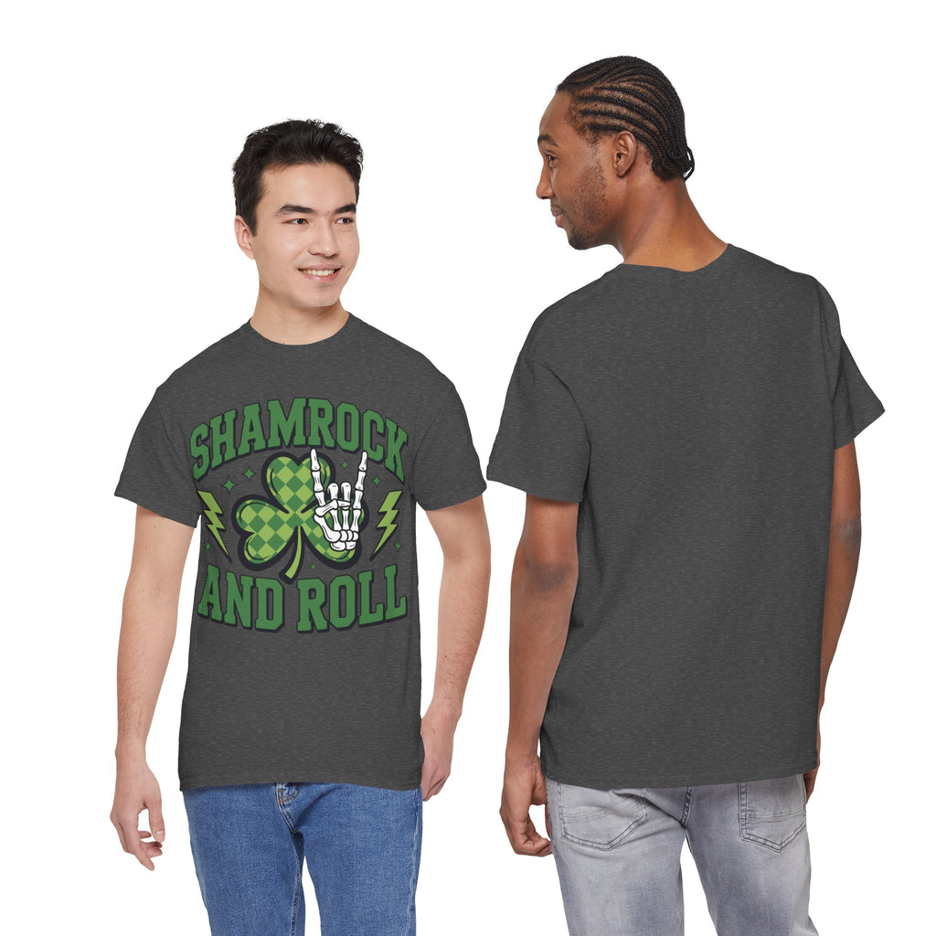 Shamrock and Roll Tee — Skeleton Hand & Lightning St. Patrick’s Rock Unisex Cotton Shirt