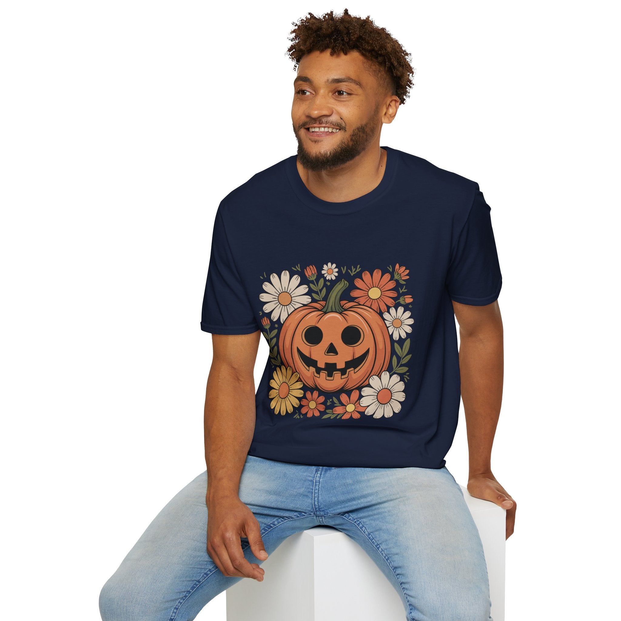 Spooky Floral Pumpkin T-Shirt