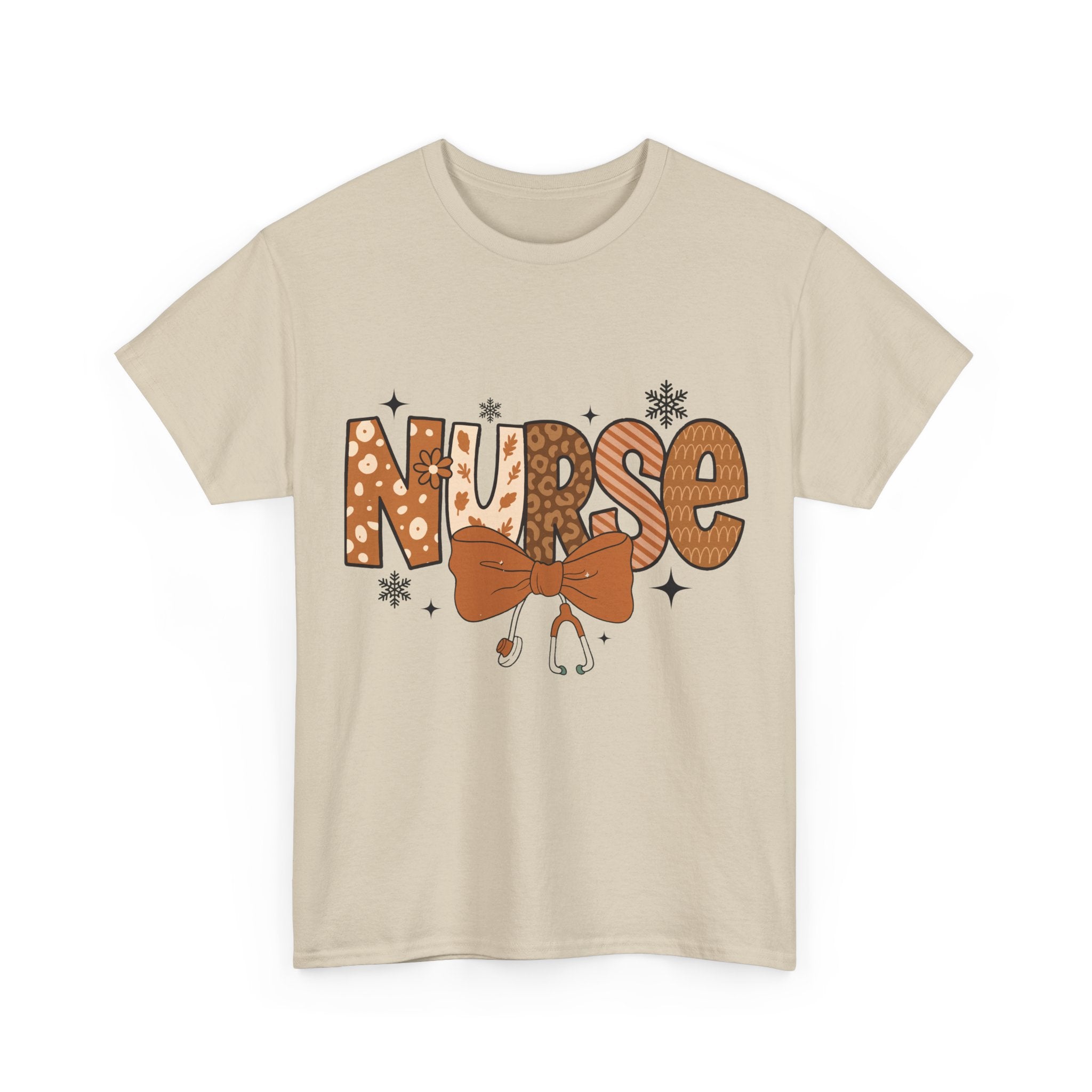 NURSE Fall Stethoscope Tee — Brown Autumn Nurse Unisex CottonT shirt