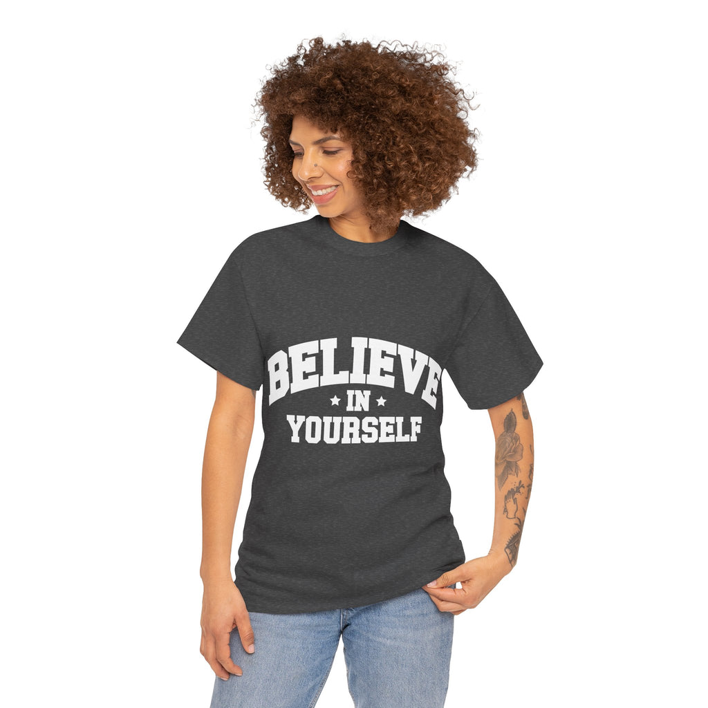 Believe in Yourself Varsity Unisex Cotton Tee