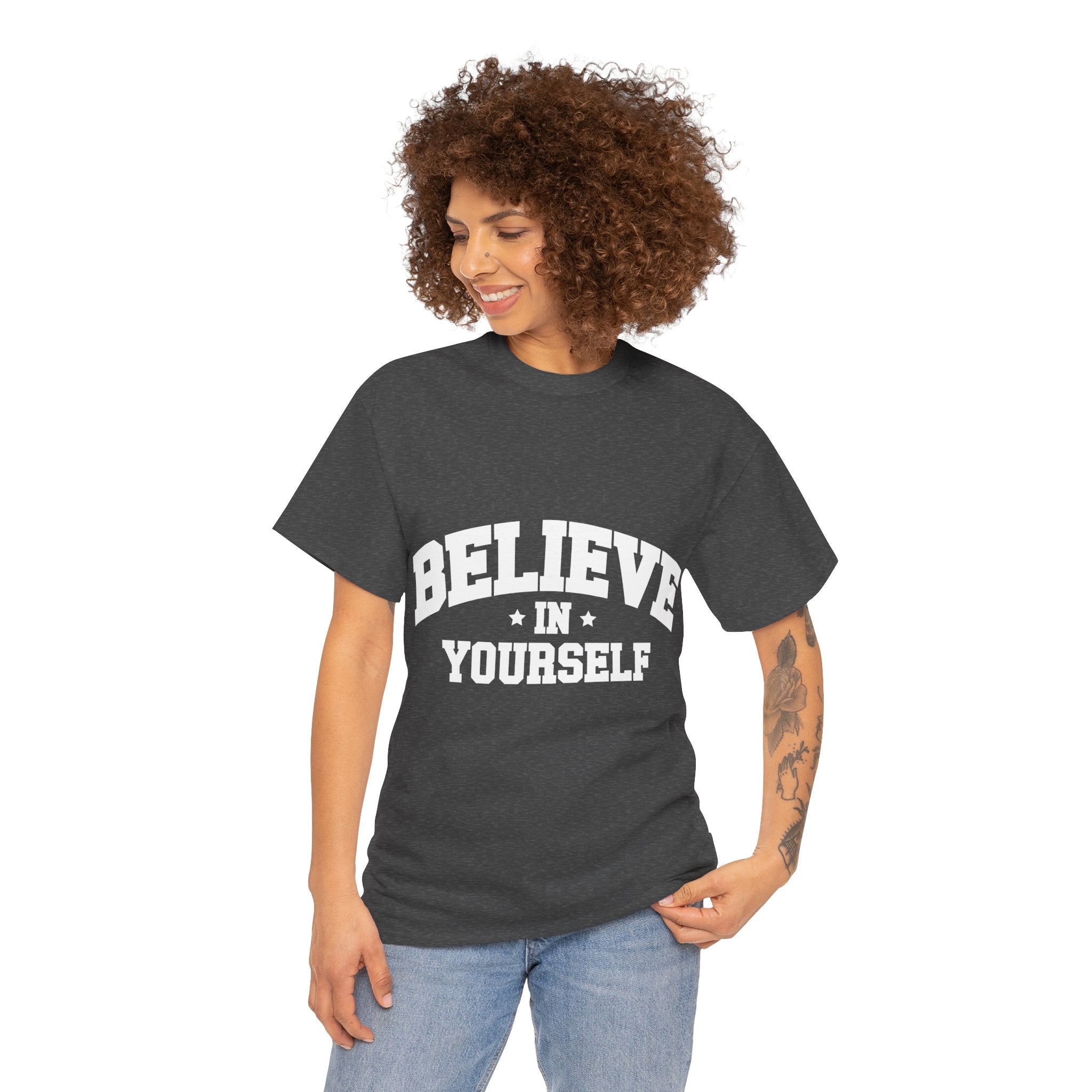 Believe in Yourself Varsity Unisex Cotton Tee
