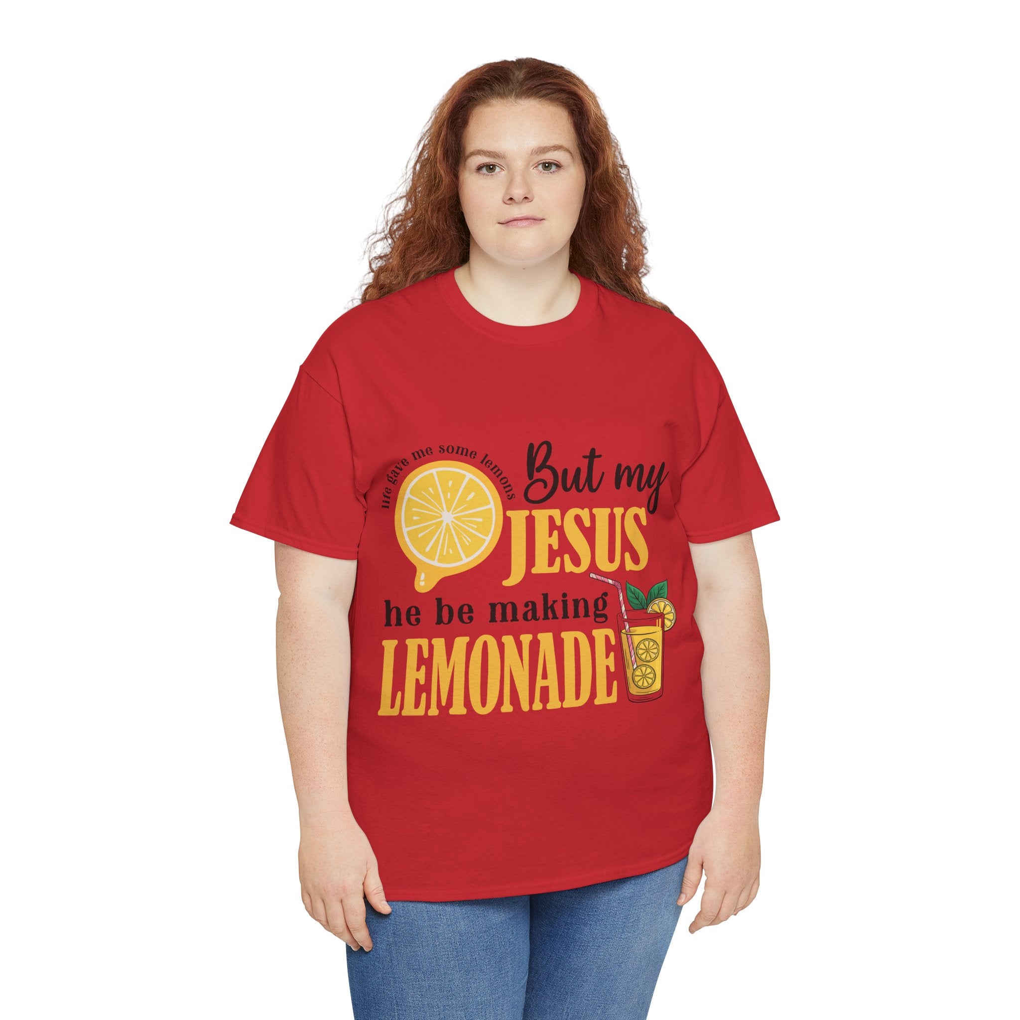 Jesus Lemonade Tee — Lemon Slice & Glass Graphic Christian Unisex Cotton T-Shirt