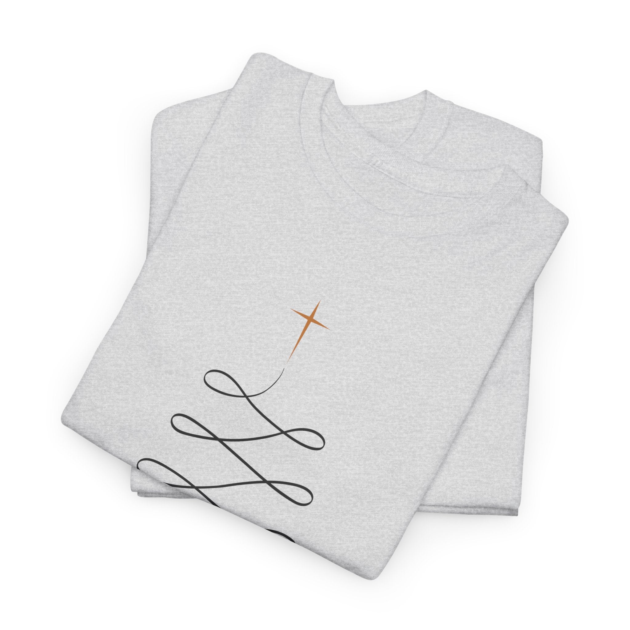 Merry Christmas Gold Cross Tree Unisex Cotton Tee