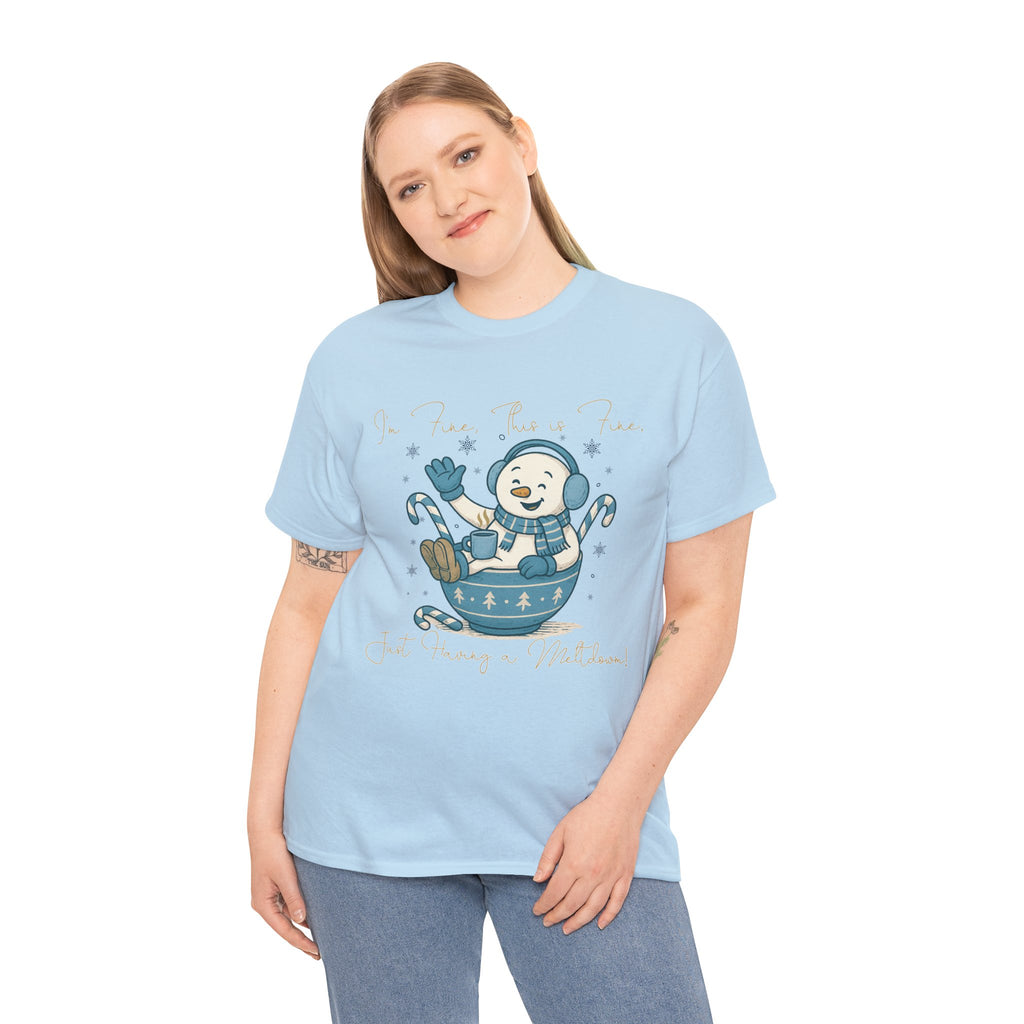 Snowman Hot Cocoa Unisex Cotton Tee