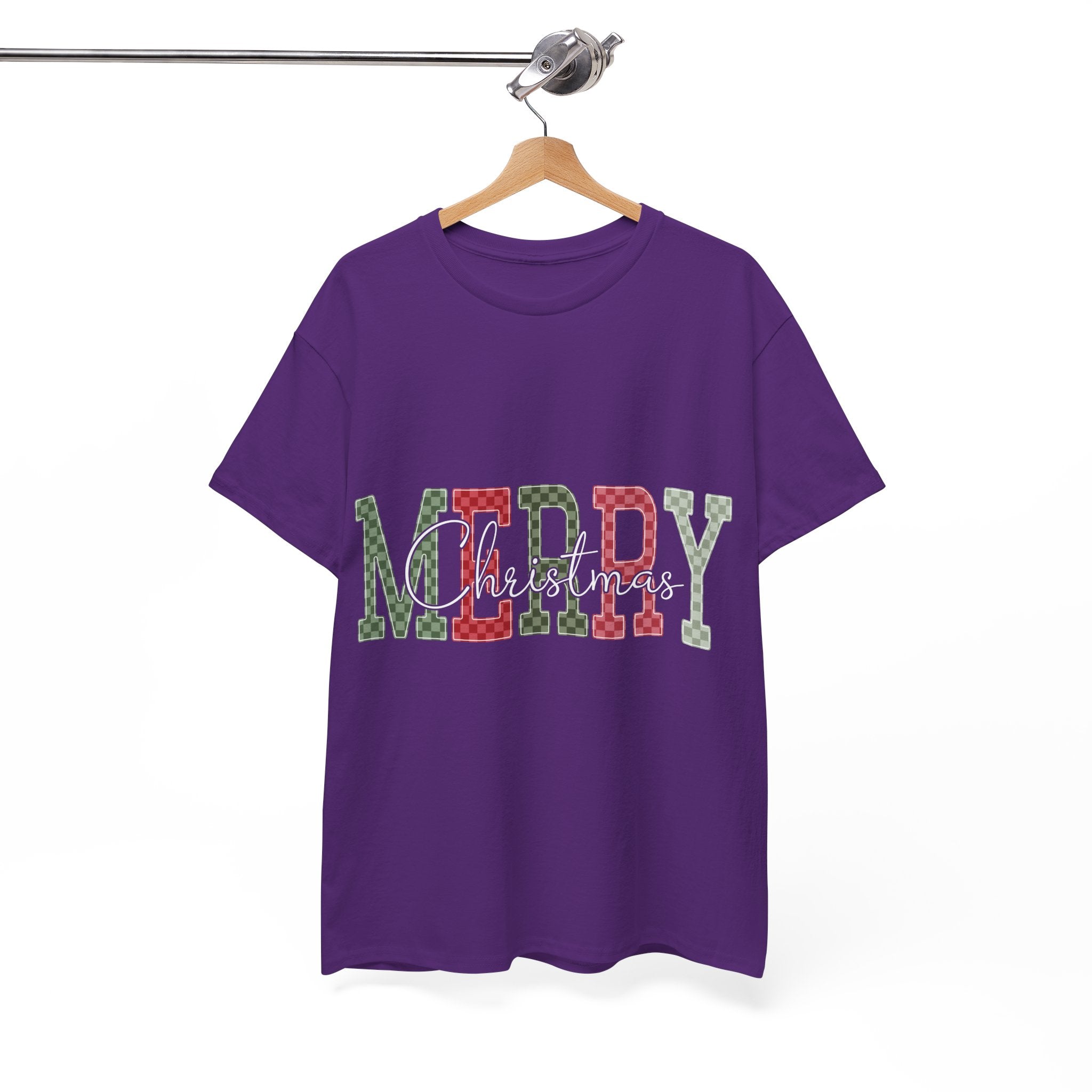 Plaid Merry Christmas Unisex Cotton Tee