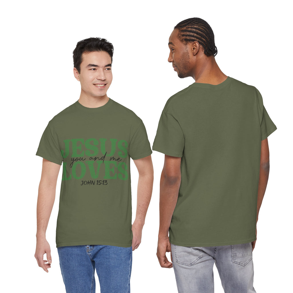 Jesus Loves Vintage Tee — Green Retro Christian Unisex Cotton T-Shirt